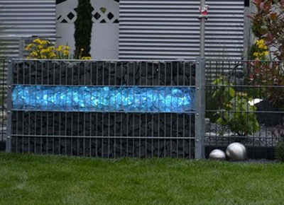XENON LED Außen-Wandleuchte 6885 Gabionen Leuchte LED 230 Volt 360 Grad 230 Volt 1,40 m blau, LED, Xenon / Blau
