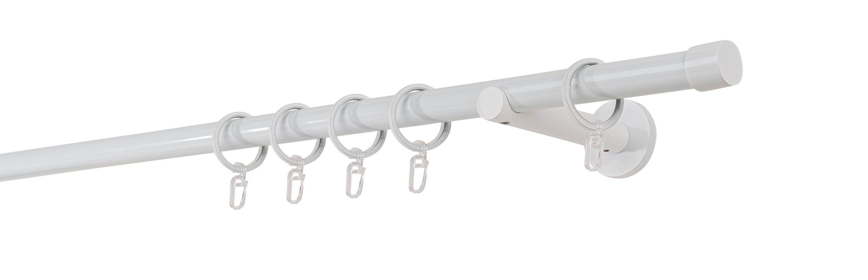 ondeco Gardinenstange Rundrohr Wandabstand 12cm Kappe, günstig online kaufen