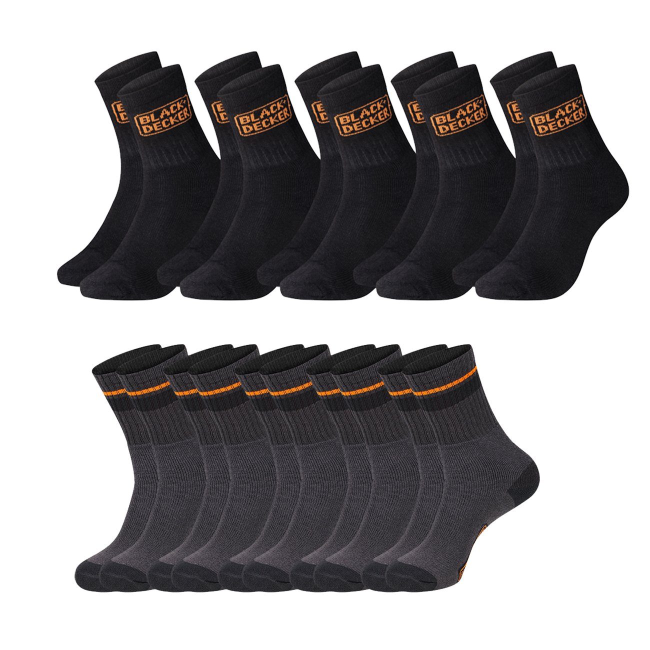 5 Paar Black/Black (BX/CHS/1/X5/TEKC) & 5 Paar Black/Grey (BX/SF/CS/1DEKEX)