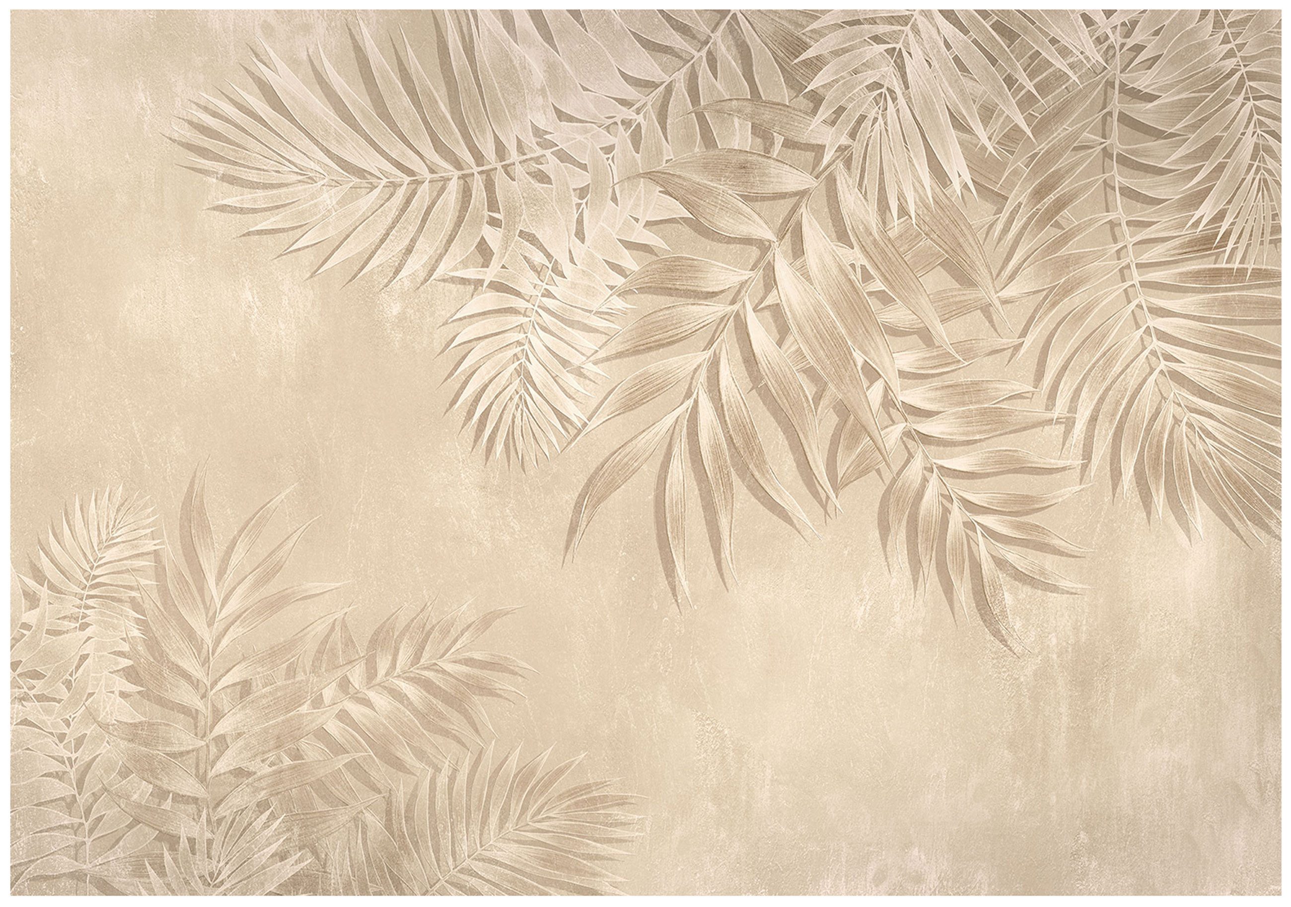 Wallarena Fototapete Blätter Struktur Beige Vlies günstig online kaufen