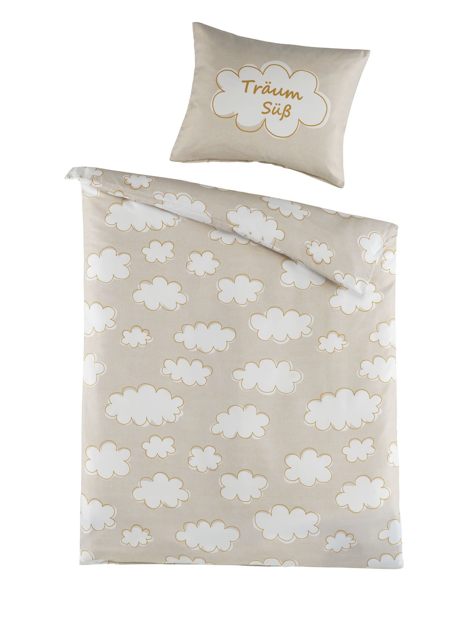 Optidream Babybettwäsche Set Renforcé 100x135 Design Wölkchen natur, Renfor günstig online kaufen