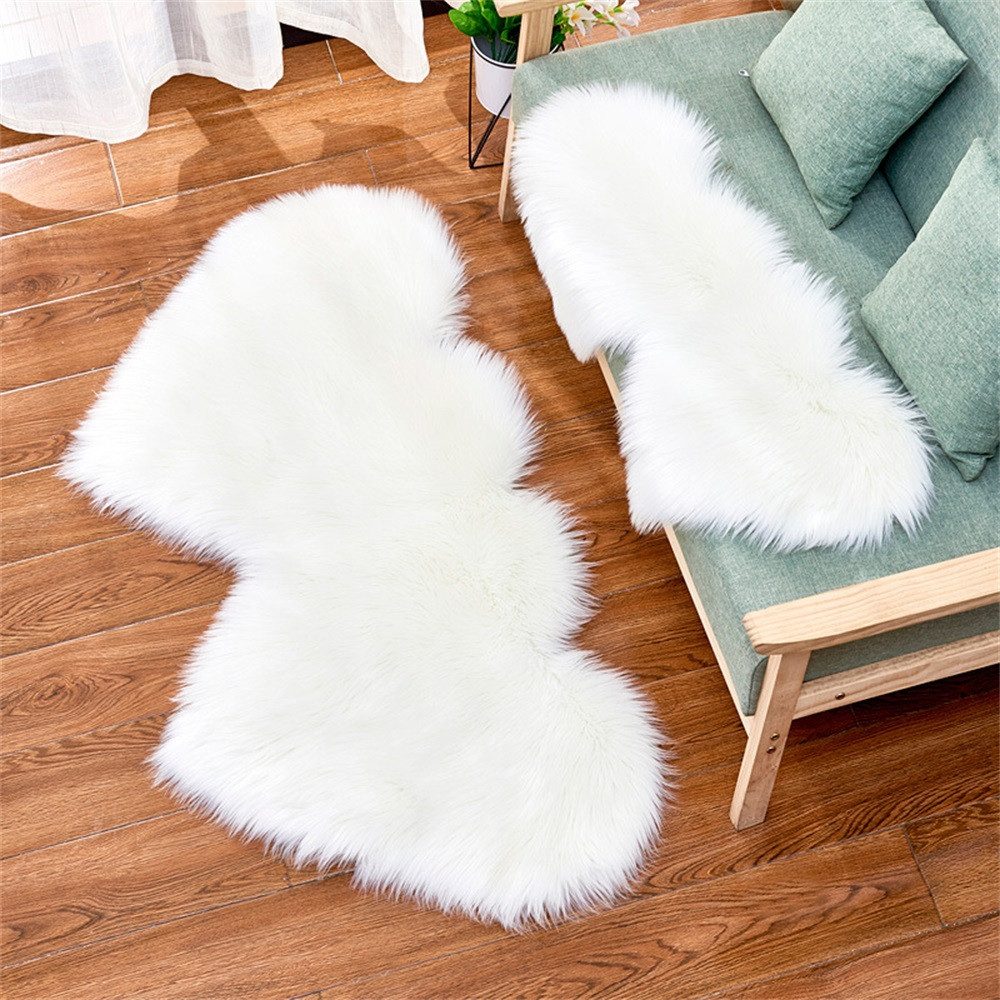 RWEUOQ Langflor-Teppich Herz Hochflor-Teppich Shaggy-Teppich Flauschiger günstig online kaufen