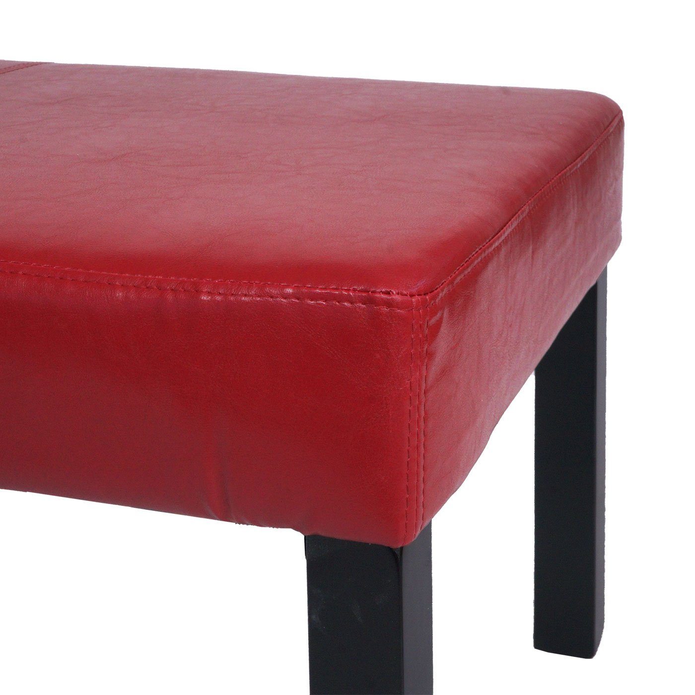 Gepolsterte modernes M37S, Sitzbank rot Sitzfläche, schwarz | MCW Stabile Füße Design,