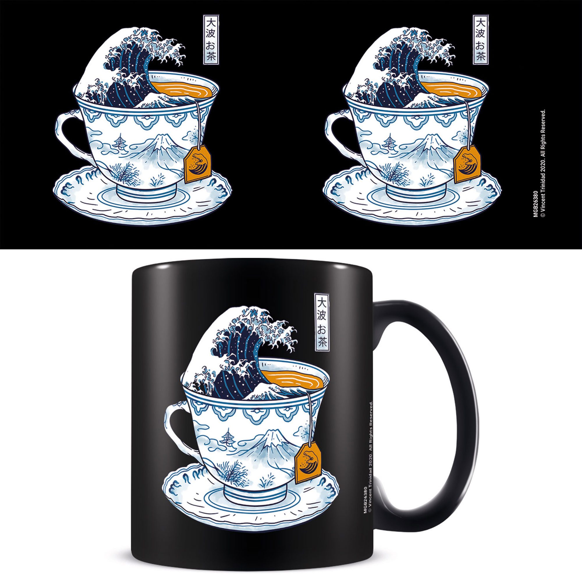 Tasse Vincent Trinidad - Lizenz Tassen 3D - The Great Kanagawa Tea - black