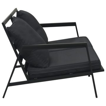 vidaXL Loungesofa 2-Sitzer-Gartensofa mit Auflagen Dunkelgrau Aluminium, 2 Teile