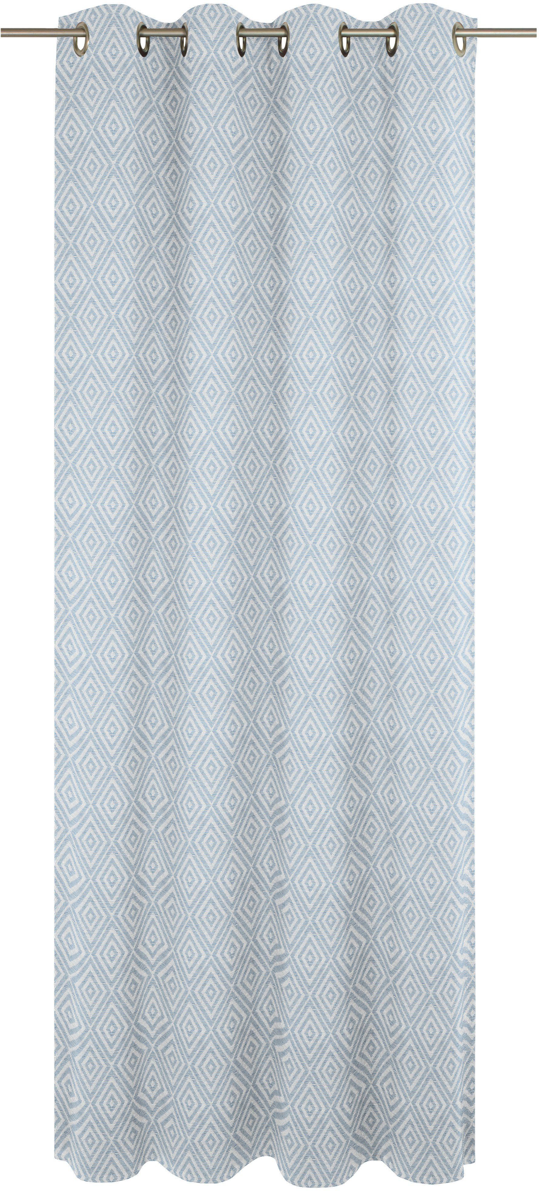 Vorhang Telfort, Wirth, Ösen (1 St), blickdicht, Jacquard blau