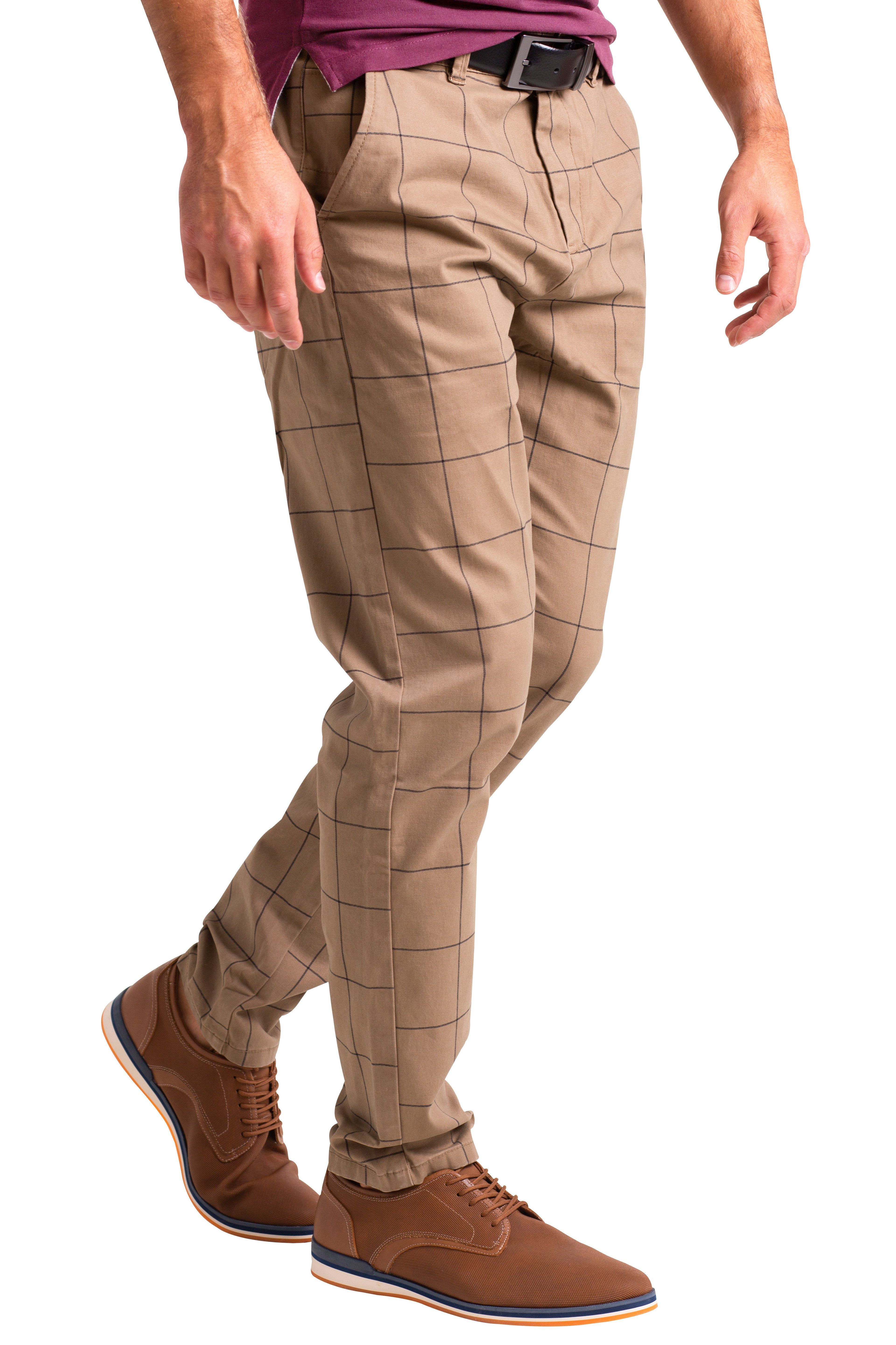 Beige Business Chinohose Formell Freizeit Büro Dress Party Anzug BlauerHafen Herren Classic Smart