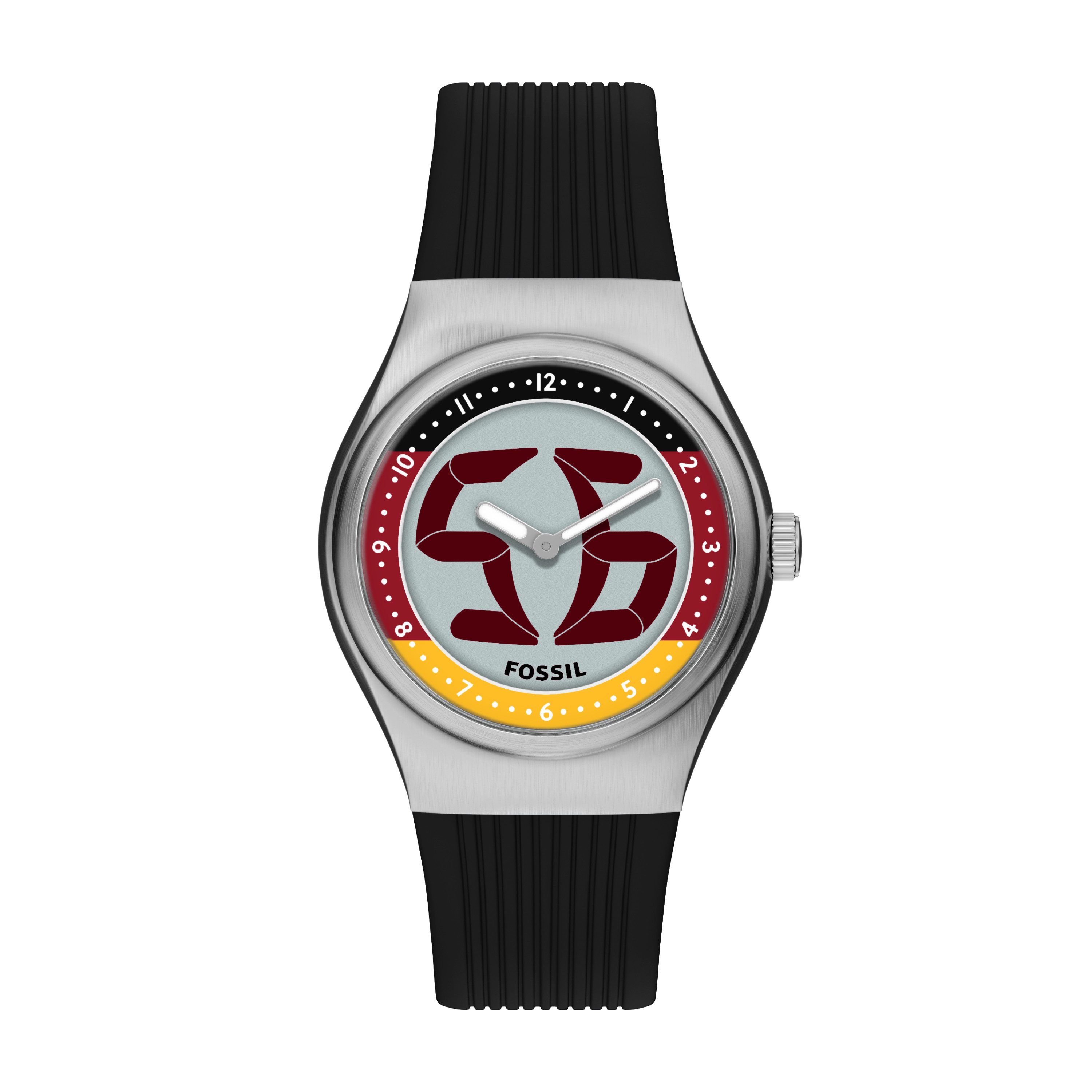 Fossil Quarzuhr World Flags Big Tic Germany - LE1239, Armbanduhr, Herrenuhr, Silikonarmband, analog, digital