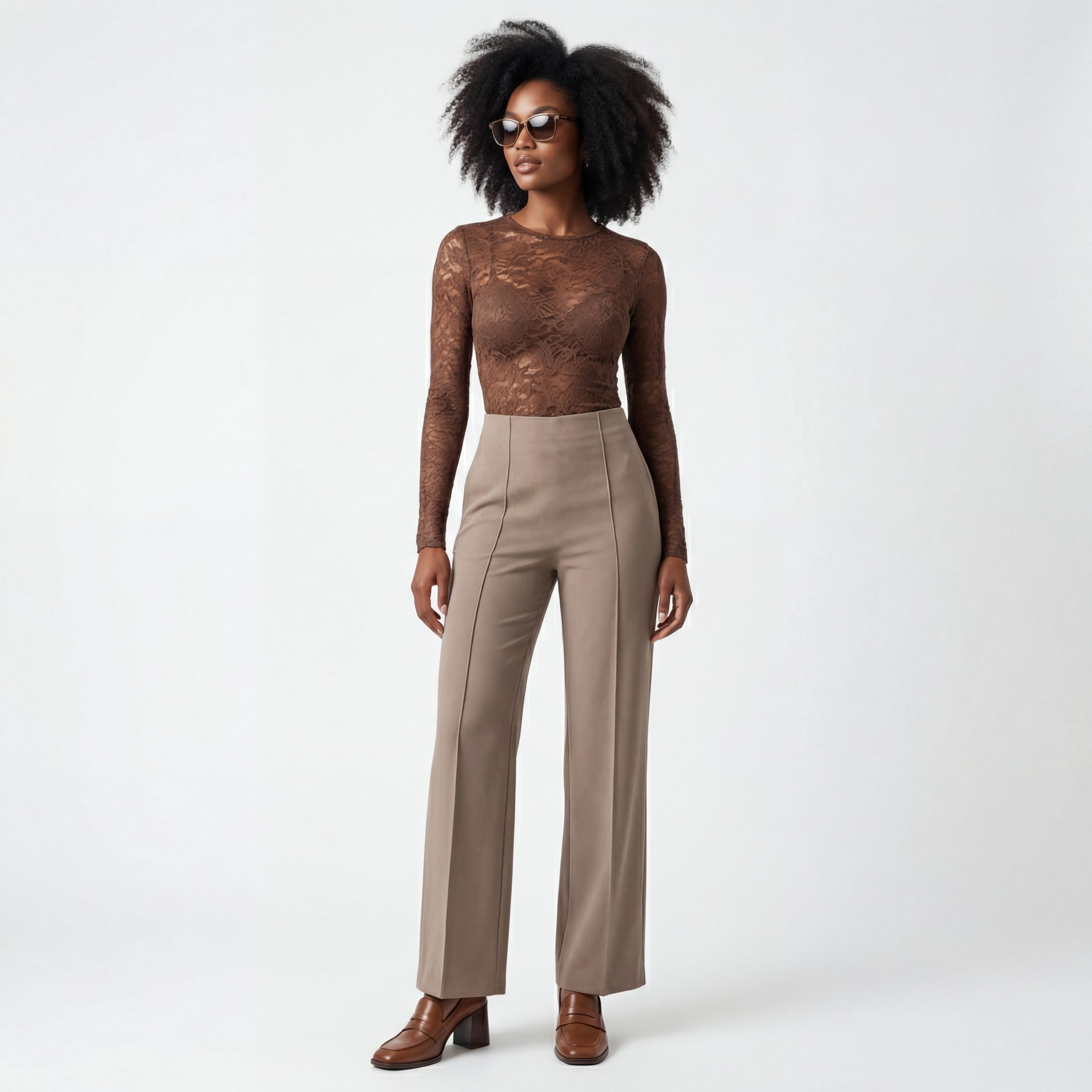 OriginalYou Stretch-Hose Damen Stoffhose moderne Schlupfhose stilvolle Freizeithose mit elastischem Bund, von Größe 34/36 bis 48 erhältlich