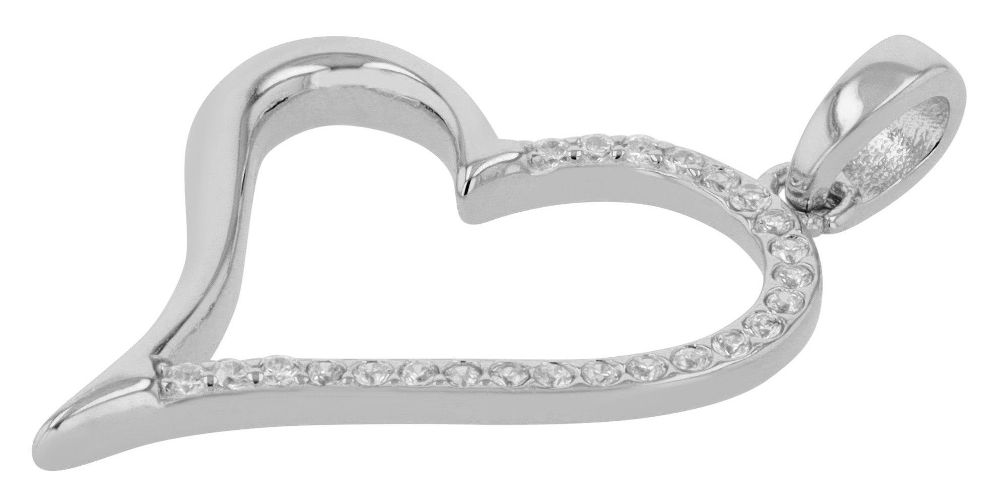 Kettenanhänger Anhänger – Herz Herzanhänger aus 925 Silber mit Zirkonia