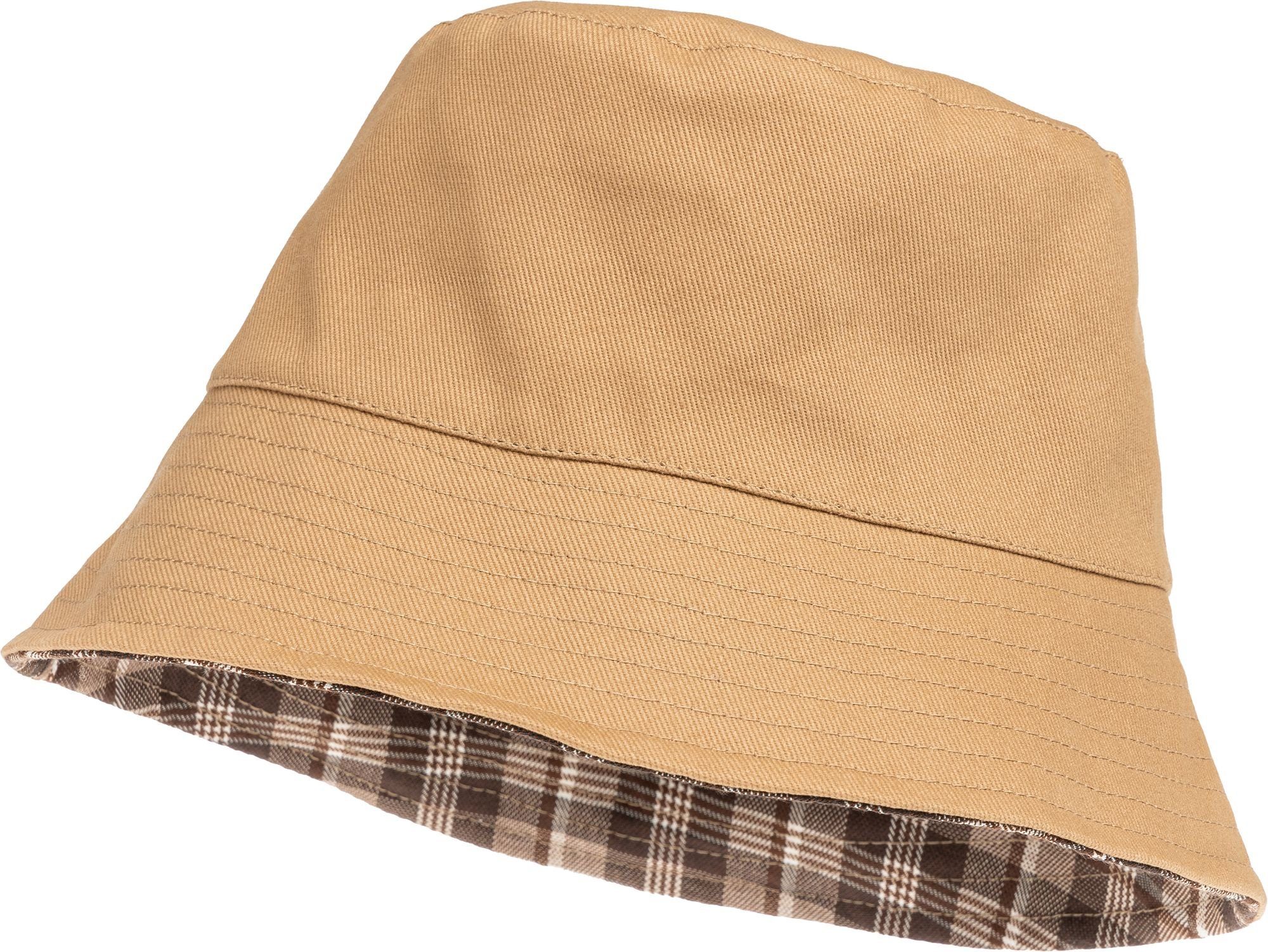 Fischerhut HT021 lässiger Unisex Sommer Fischerhut Bucket Hat zum Wenden Uni oder Karo Muster