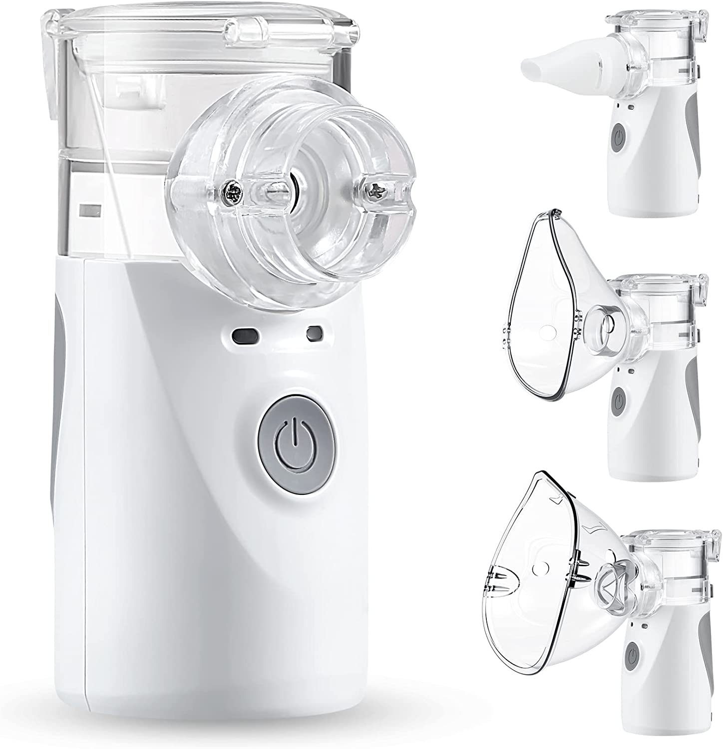 Aoucheni Inhalator Inhalator Vernebler Einstellbarer Sprühnebel mit 1 Mundstück 2 Maske, vollautomatischen Zerstäubungsbehandlung.
