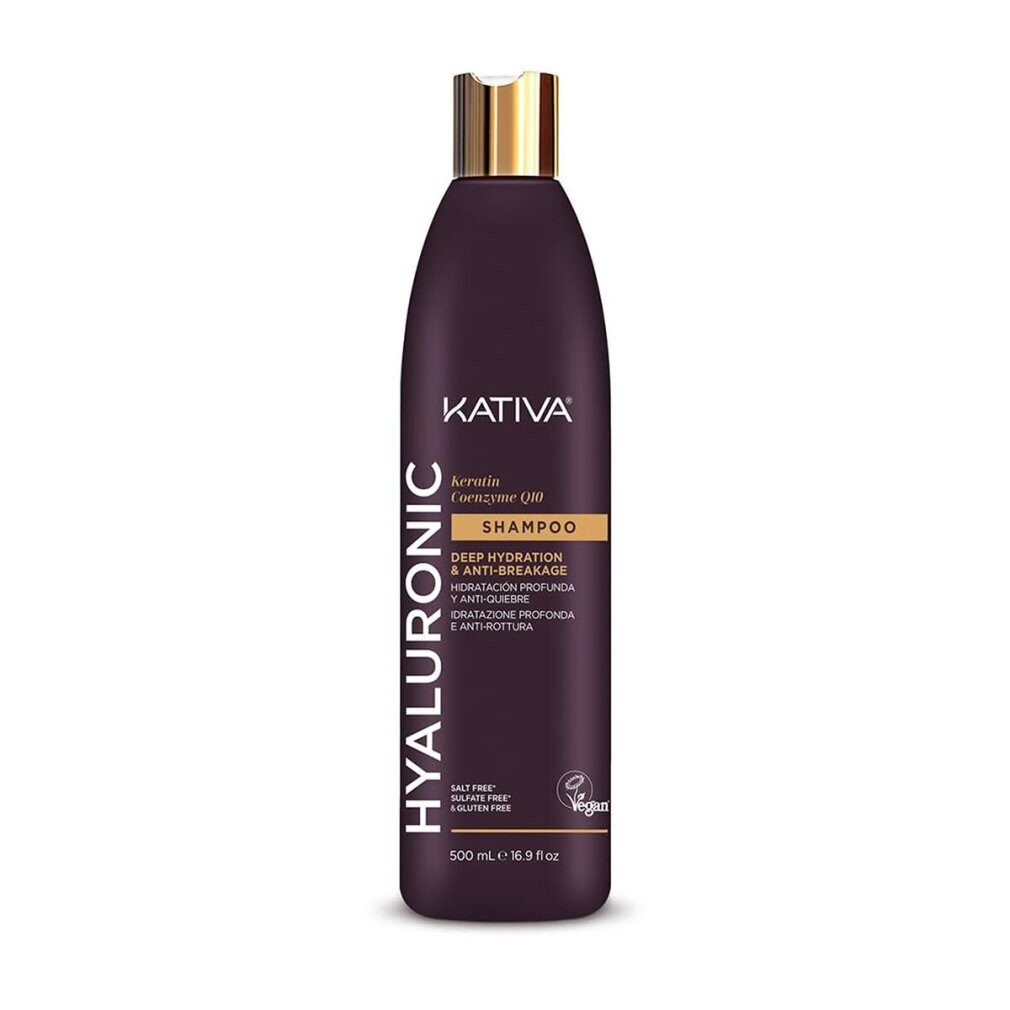 Kativa Haarpflege-Set HYALURONISCHES Keratin- und Coenzym-Q10-Shampoo 500 ml