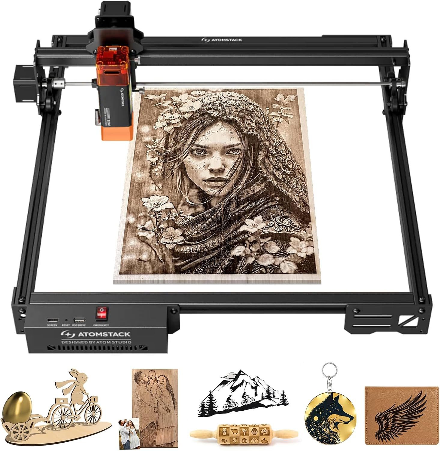 ANYSUN 3D-Drucker A10 PRO V2 12W Lasergravurmaschine, 0,06 mm Punkt Holz Laser Cutter, hochpräzise Lasergravierer für Holz, Metall und dunkles Acrylglas