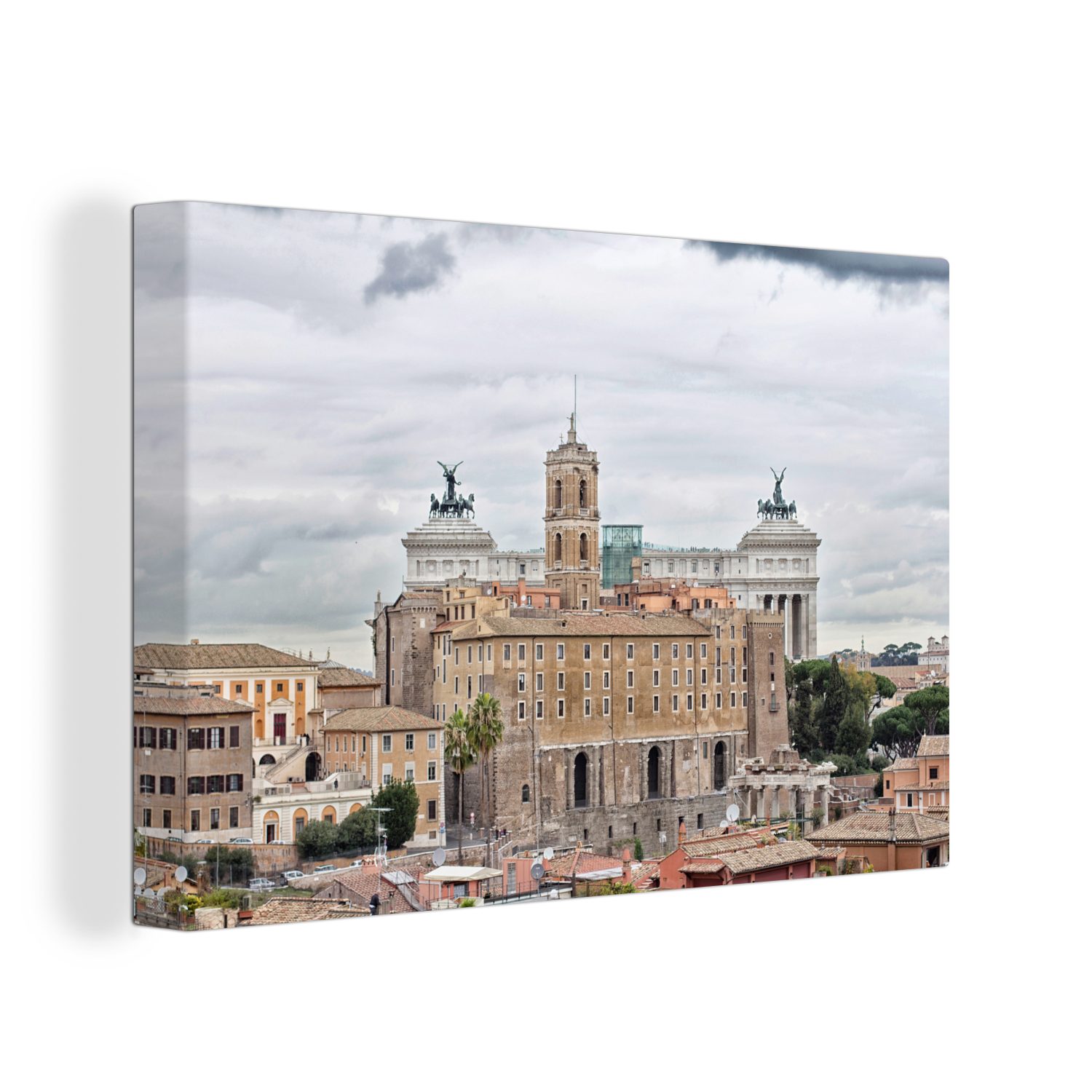OneMillionCanvasses® Leinwandbild Rom - Stadt - Bauwerke, (1 St), Wandbild Leinwandbilder, Aufhängefertig, Wanddeko, 30x20 cm