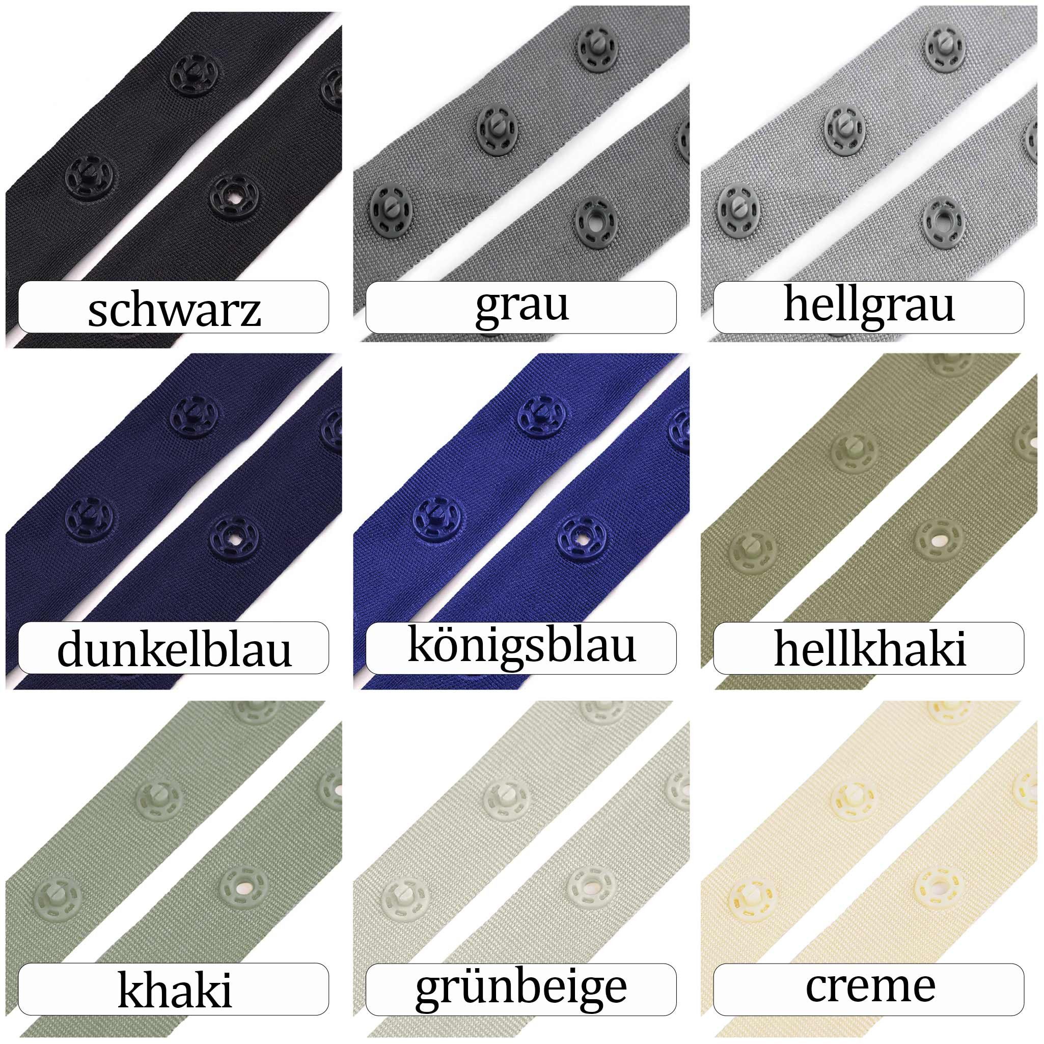 maDDma Druckknopf 3m Druckknopfband 18mm Druckknopf Band Bodyverschluss Miederband, Breite 18 mm Abstand 18 mm