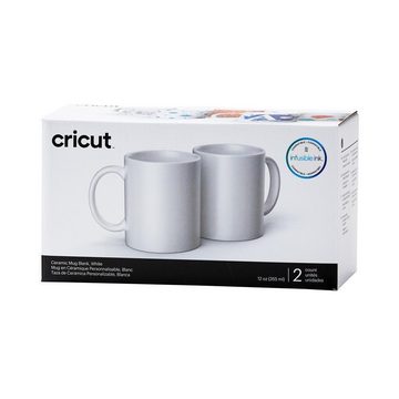 Cricut Tasse 350ml Ceramic Mug Blank White, Tassenrohling, bedruckbar, spühlmaschinenfest, mikrowellenfest, geeignet für Cricut Mug Press, 2er Pack / 2 Stück / Doppelpack
