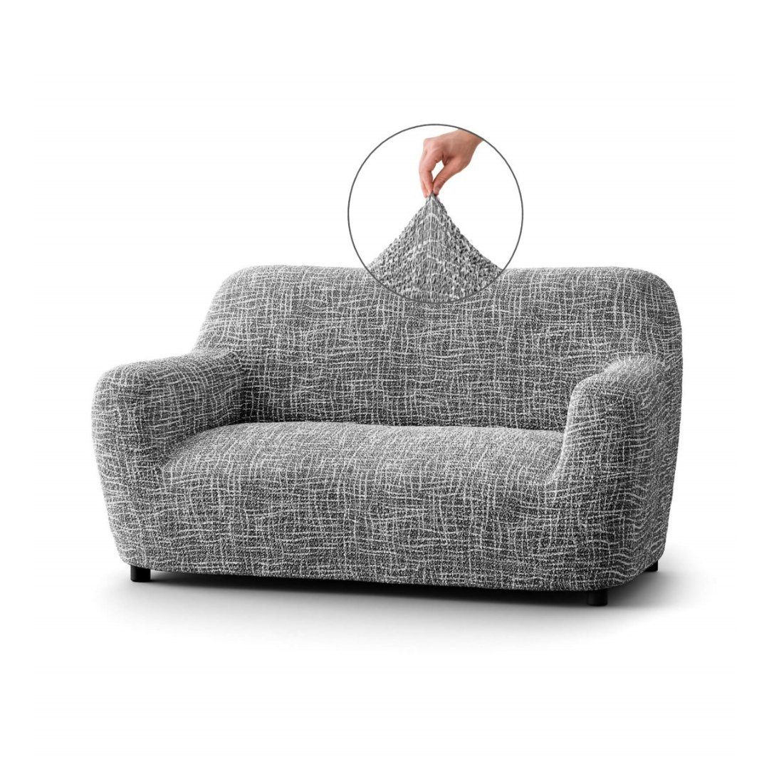 Sofahusse Elastischer Sofabezug, italienische Handarbeit, Paulato by GA.I.CO, blickdichter, langlebiger 2-farbiger Mikrofaserstoff grau