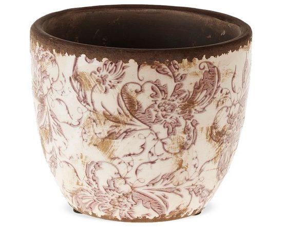 matches21 HOME & HOBBY Blumentopf »Pflanztopf Ton Vintage Ornamente