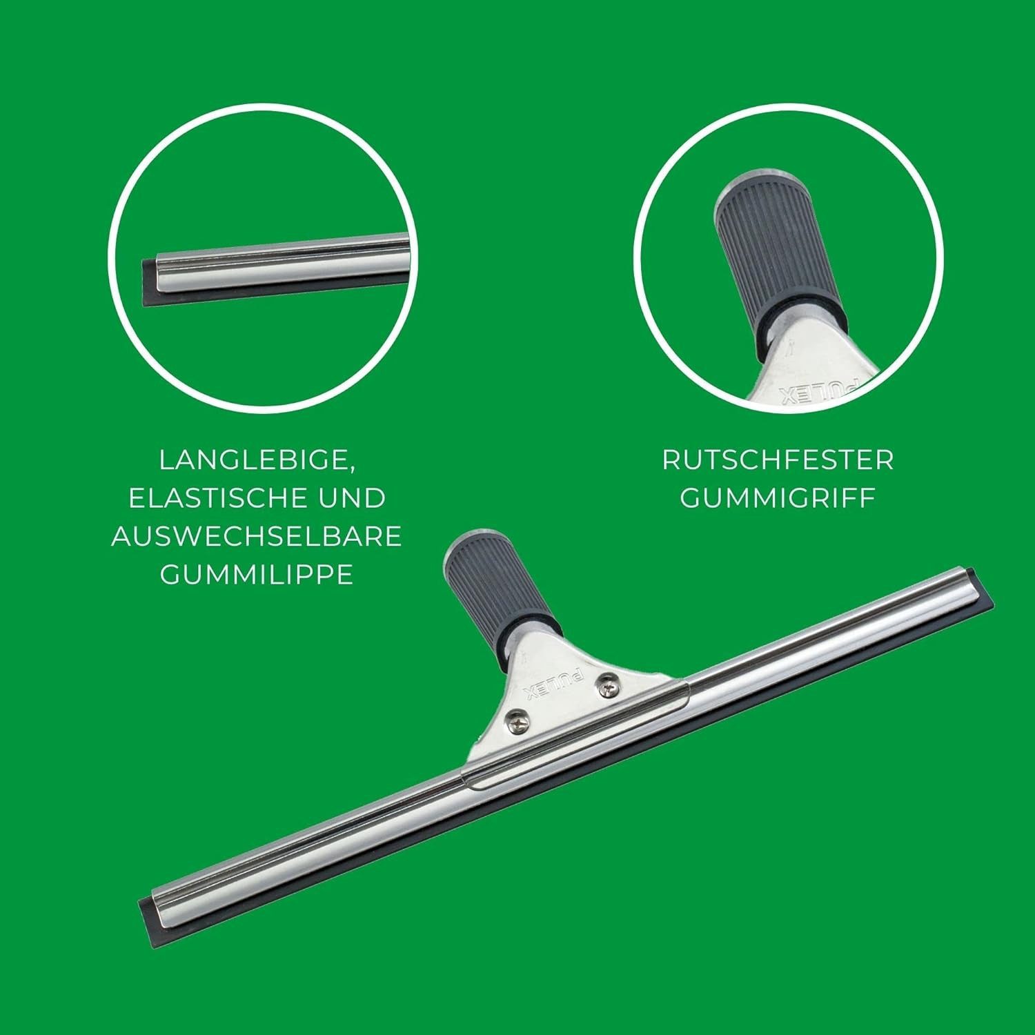 Novaliv Kehrgarnitur 20939-1x+20942-2x, (1-tlg), Novaliv Fensterabzieher Profi 25 cm + 2X Ersatzgummi für Fensterreinig