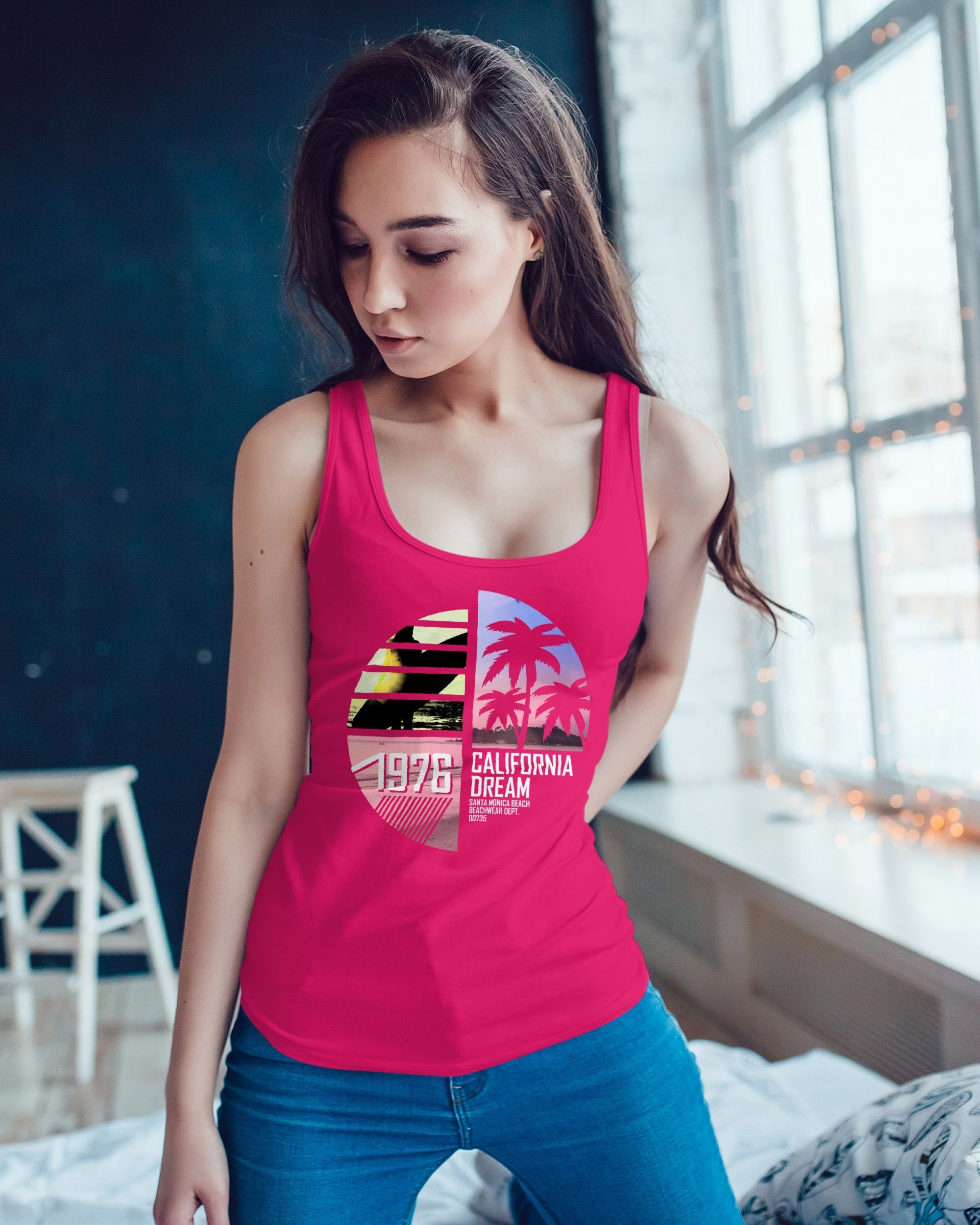 Neverless Tanktop Damen Tank-Top California Surfing günstig online kaufen