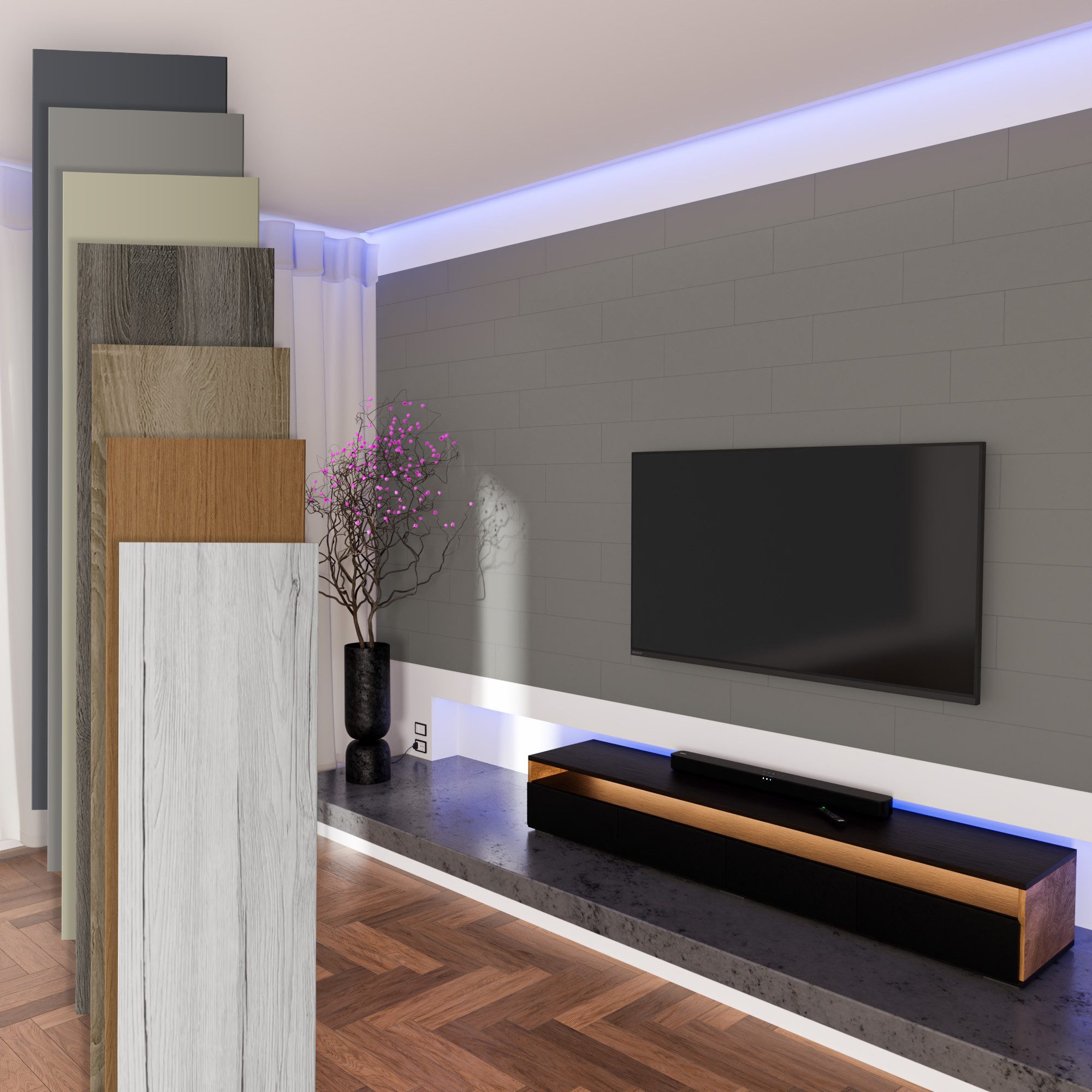 Hexim Wanddekoobjekt Sandgrey (Paneele aus MDF - Wandpaneele Wandverkleidung Holzpaneele Natur Wand Holzoptik Innen Holzverkleidung Verblender Dekorpaneele (1,04 m² Sandgrey)