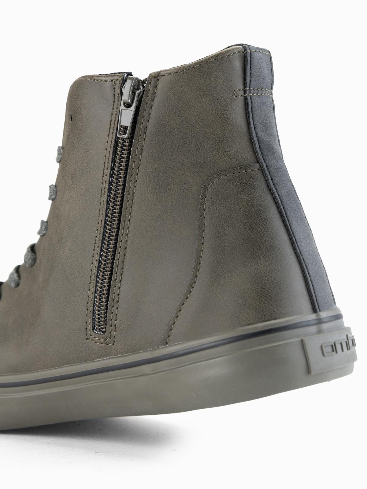 OMBRE Hohe Herren-Sneaker mit matter Struktur und geprägtem Logo Sneaker