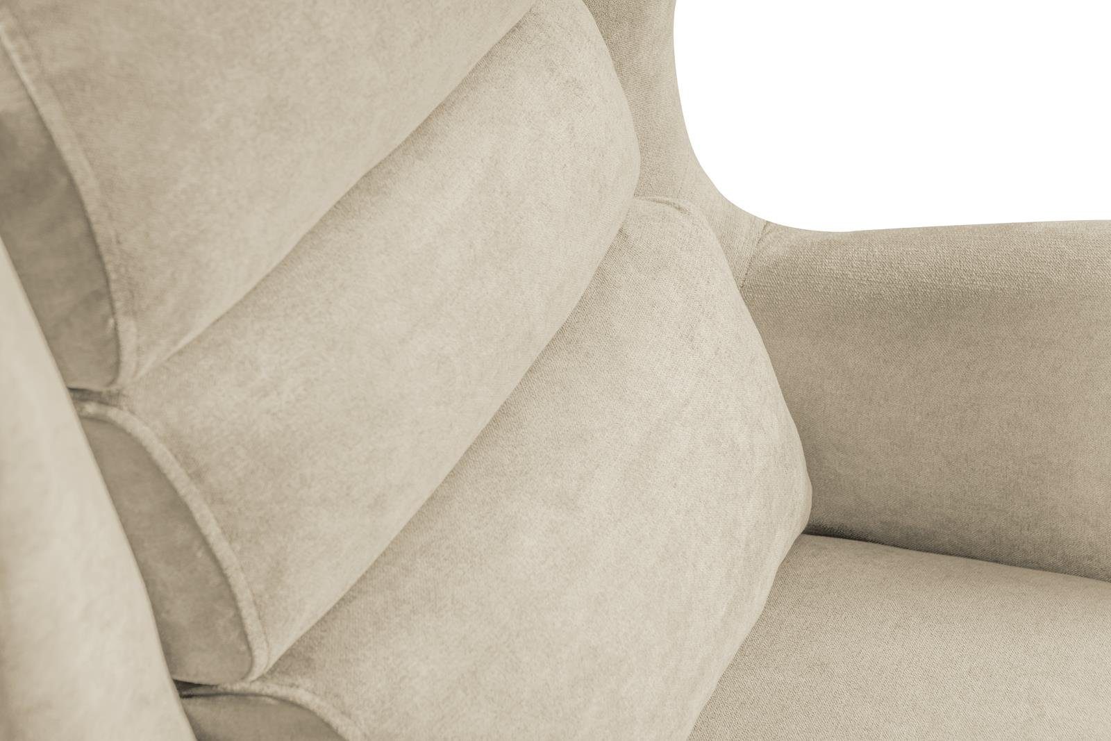 Sessel Relaxsessel mit Wenge) (Loungesessel aus (Buche oder Creme Holzbeine für Wohnzimmer, 231) Velvetstoff), (mono Atlas Polstersessel Beautysofa