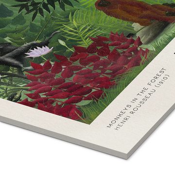 Posterlounge Acrylglasbild Henri Rousseau, Tropischer Wald mit Affen und Schlange, Wohnzimmer Malerei