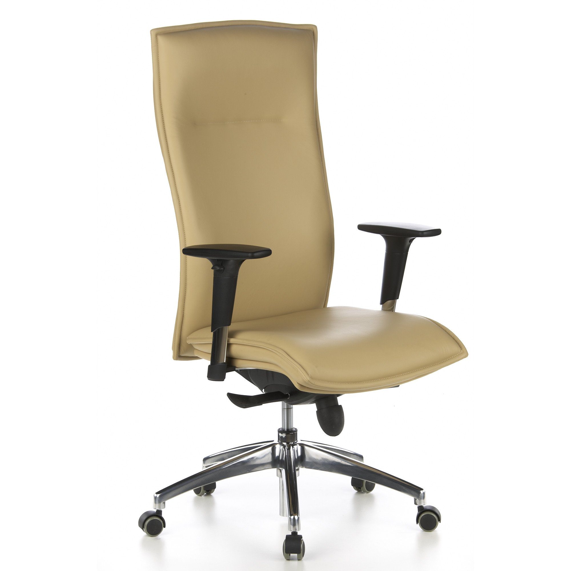 hjh Bürostuhl (1 ergonomisch 20 MURANO OFFICE Beige Leder Luxus Chefsessel St), Drehstuhl