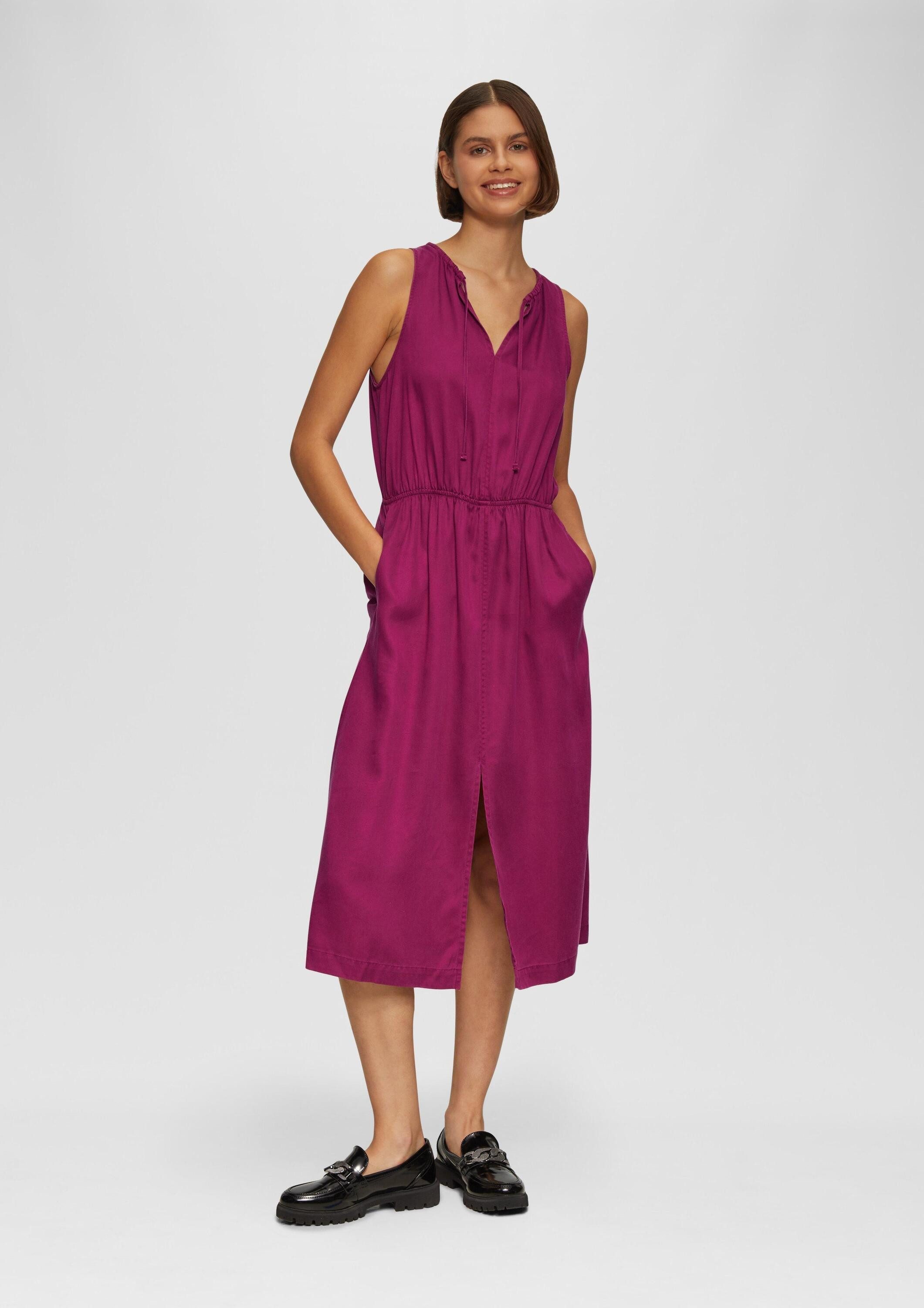 s.Oliver Midikleid Kleid Midi-Kleid aus Lyocell mit Gummizug