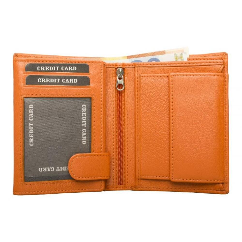 Geldbörse Geldbörse Nappa-Leder Kombibörse Orange (1-tlg) günstig online kaufen