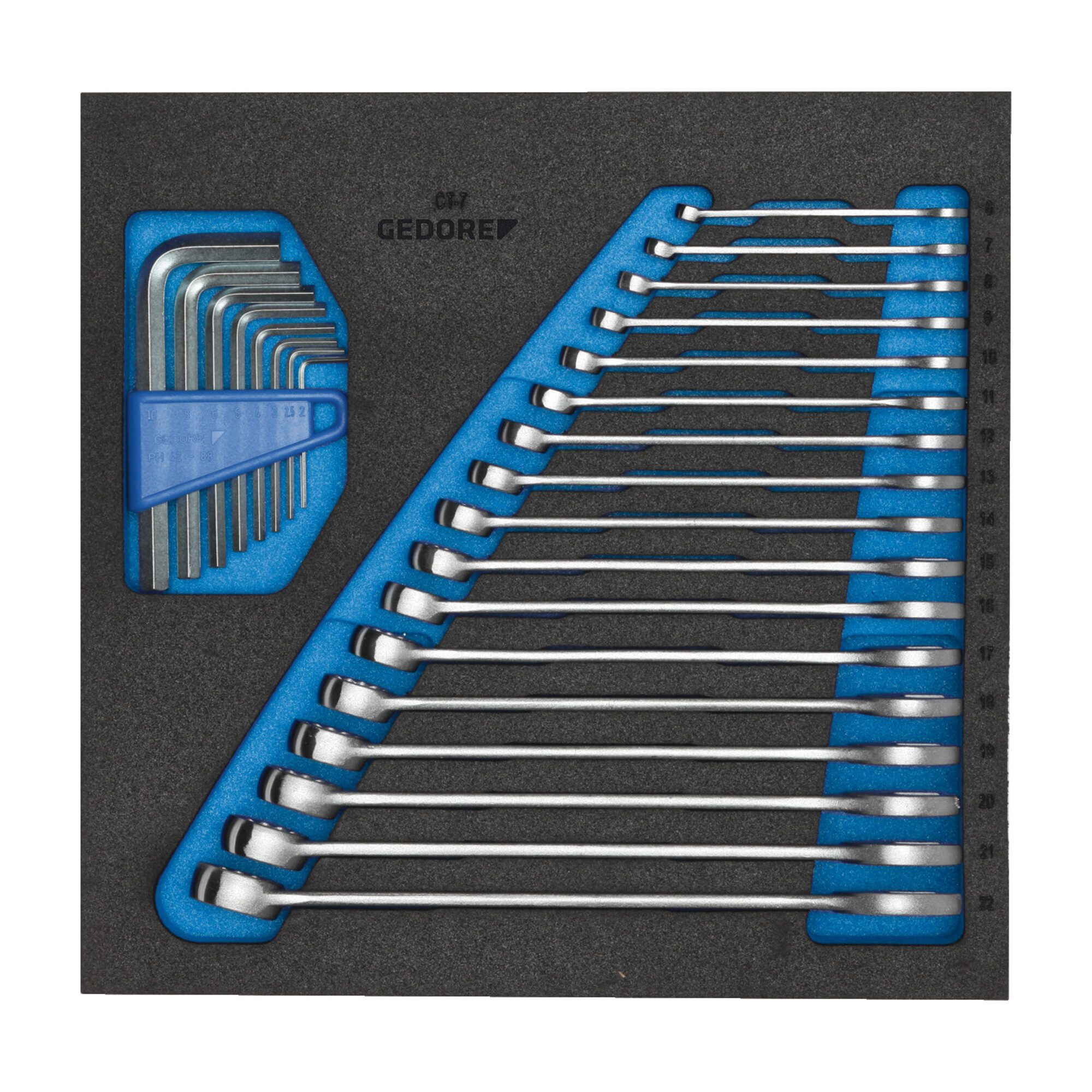 Gedore Crimpzange Gedore 1500 CT2-7 Ring-Maulschlüssel-Satz in Check-Tool-Modul