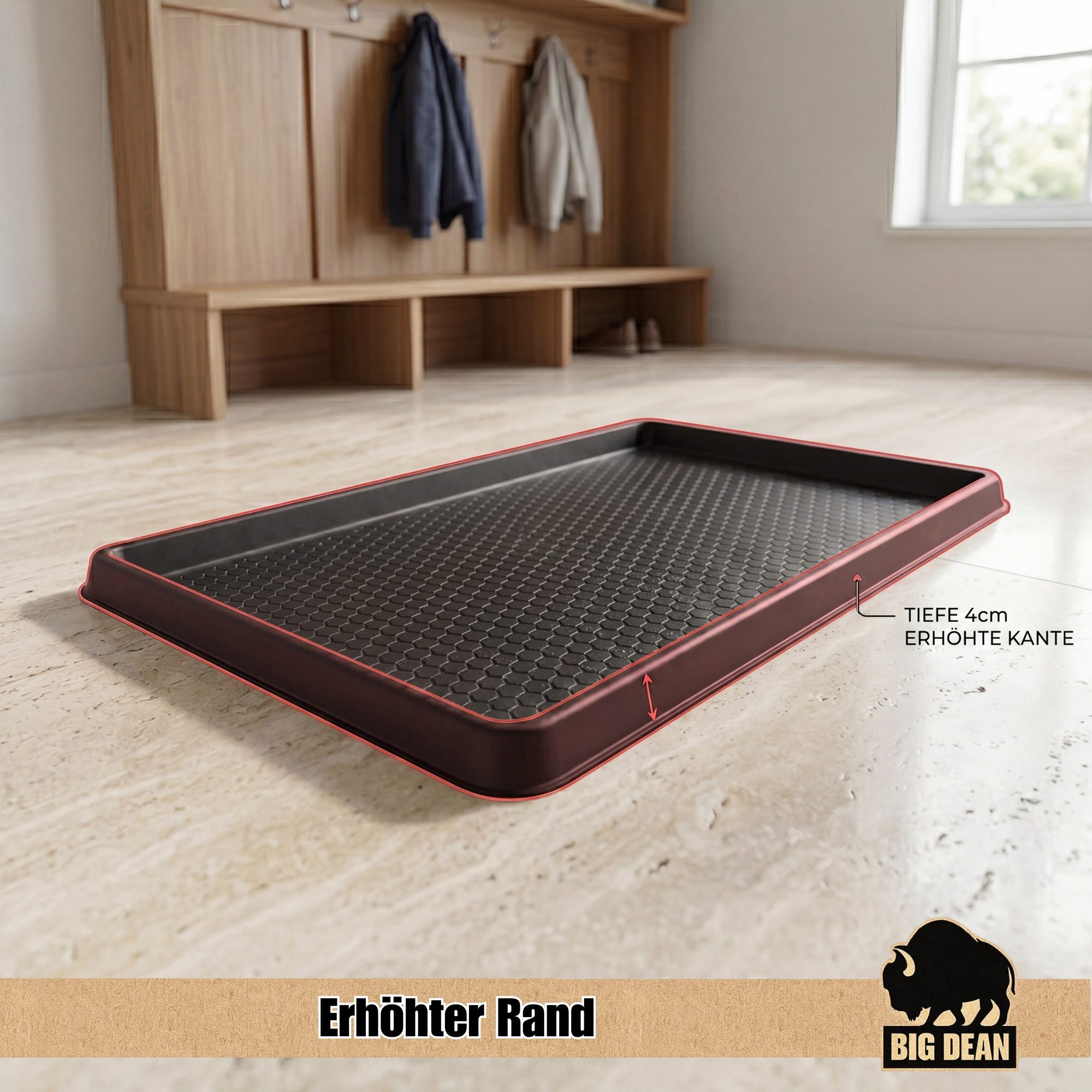 BigDean Schuhabtropfschale XXL Premium Schuhabtropfschale 92x52cm extra robust (Set, 1-tlg., Schuhabtropfschale), Rutschhemmend, Leicht zu Reinigen, vielseitig nutzbar