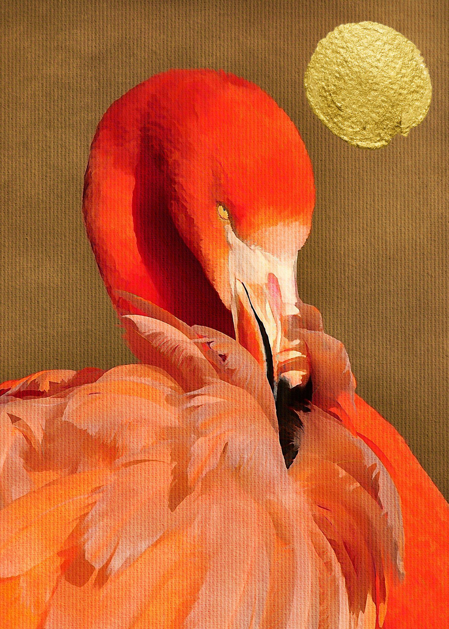 living walls Fototapete ARTist Flamingo in Sun, (Set, 2 St), Vlies, Wand, Schräge