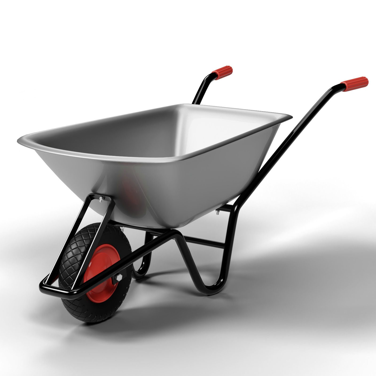 HAGO Schubkarre Gartenschubkarre Bau Transport Schubkarrenwagen 100L 250kg Stahlwanne, (1-tlg), verzinkte Blechwanne, Kippbügel, Stahl-Rahmen