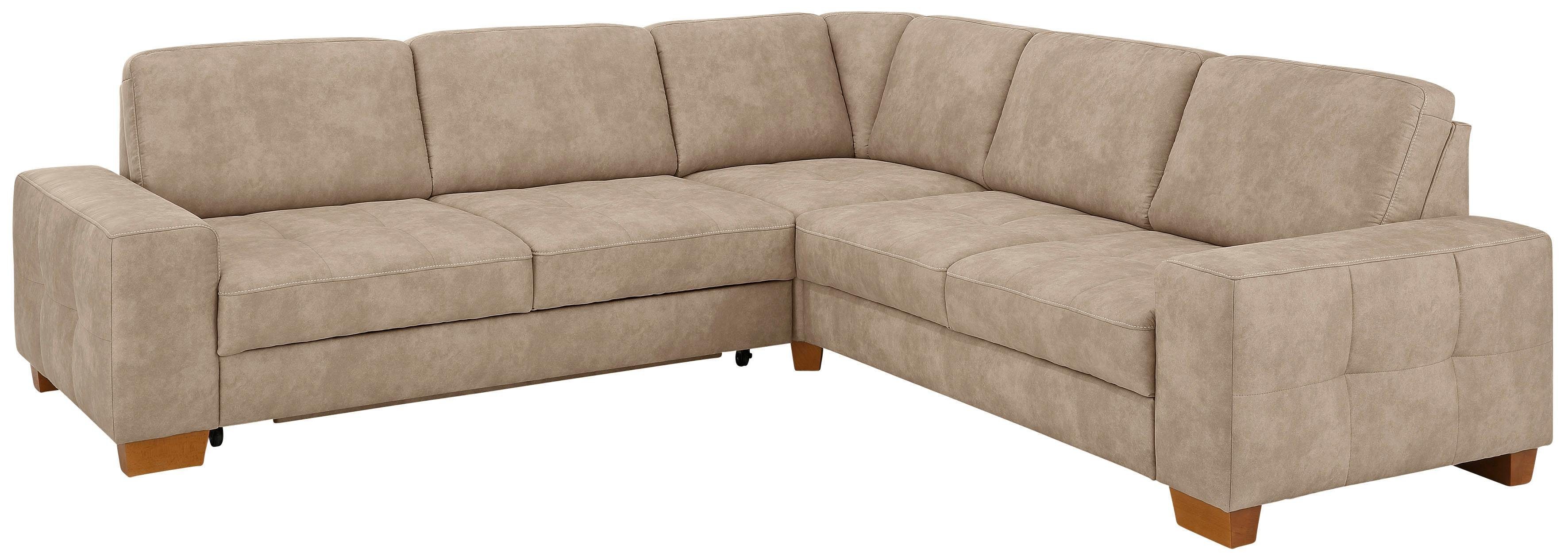 Home affaire Ecksofa "Puccini L-Form" mit Federkern, Sitztiefenverstellung, günstig online kaufen