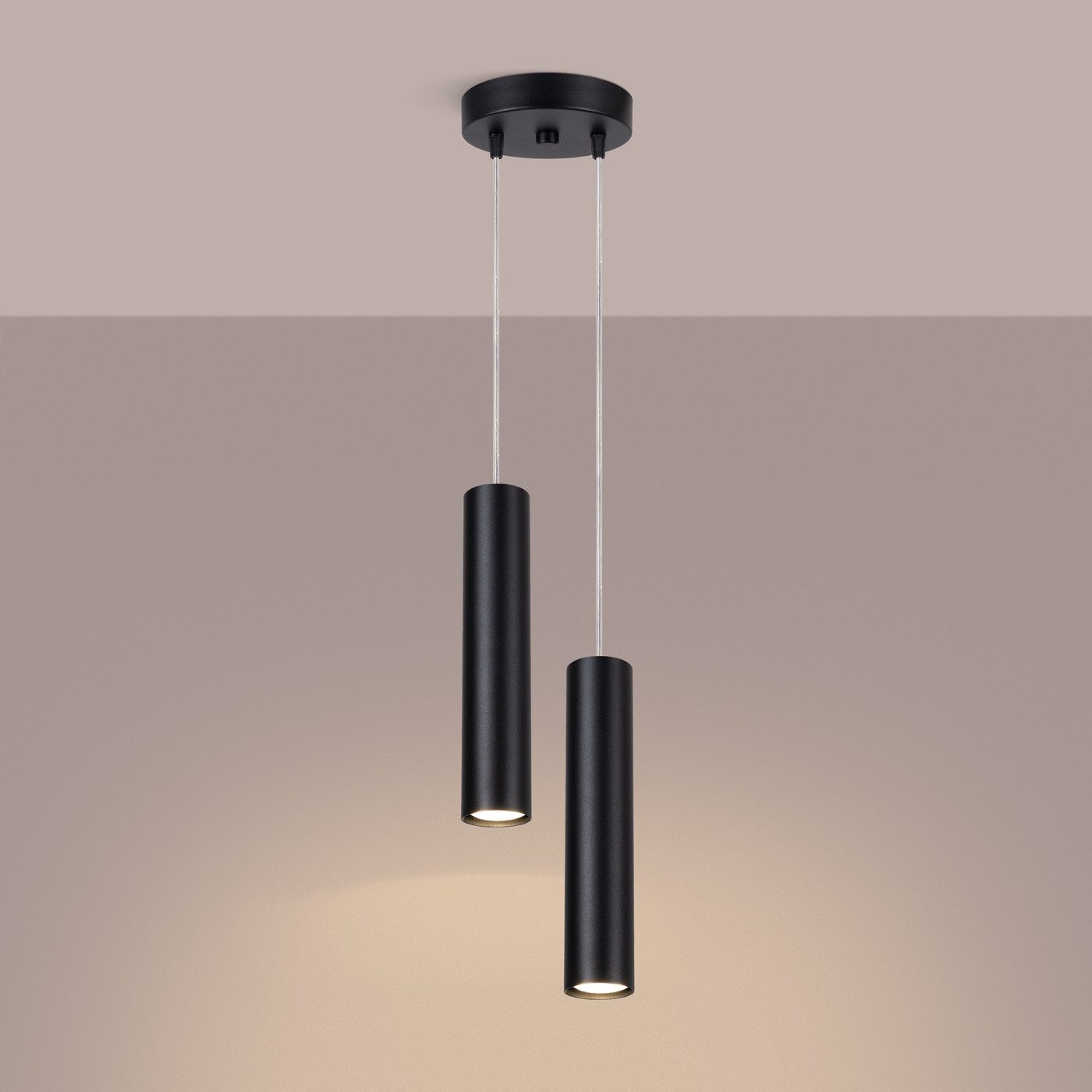 SOLLUX lighting Hängeleuchte Pendelleuchte Lagos 2P Schwarz, Nicht enthalten
