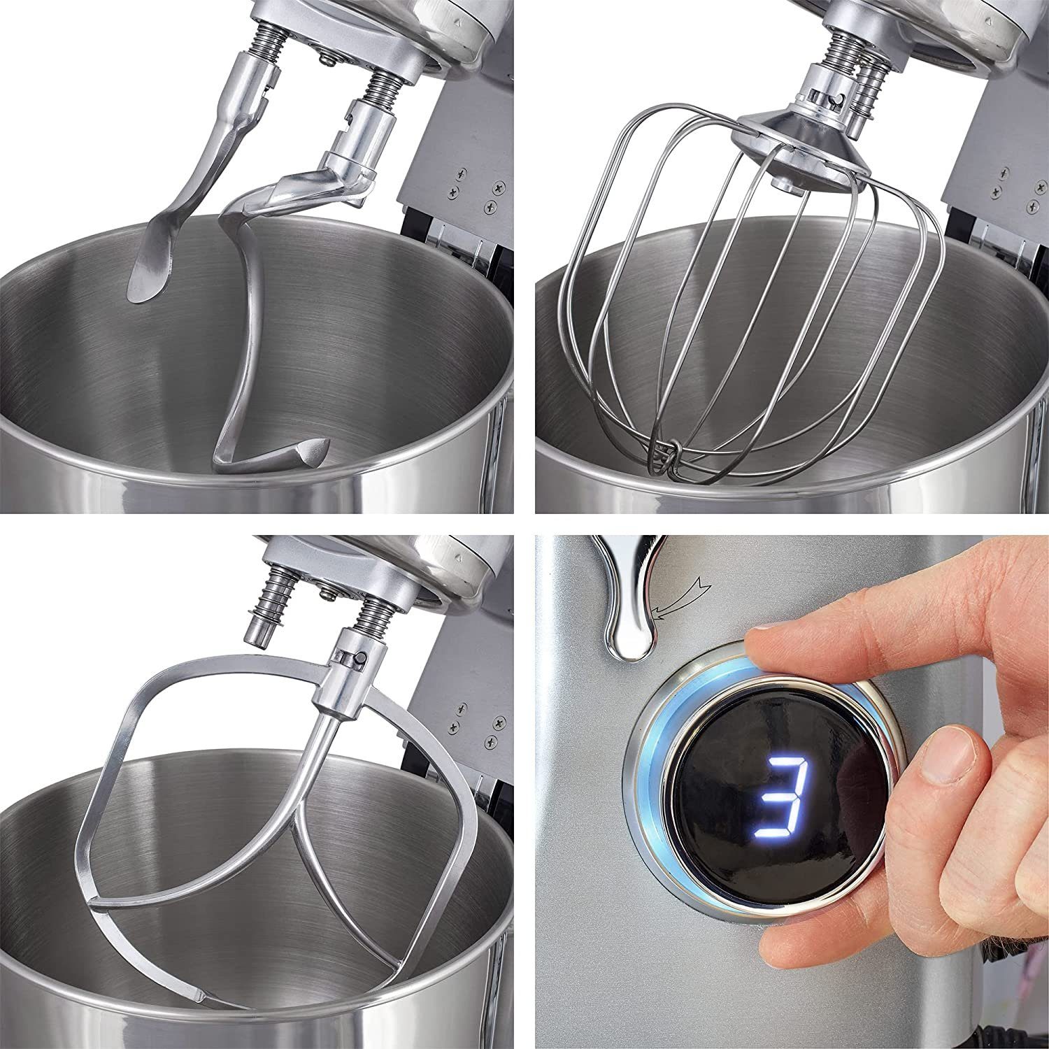 Heinrich´s Küchenmaschine, 1800 W, 11,00 l Schüssel, Knetmaschine Teigmaschine Teigknetmaschine Rührmaschine