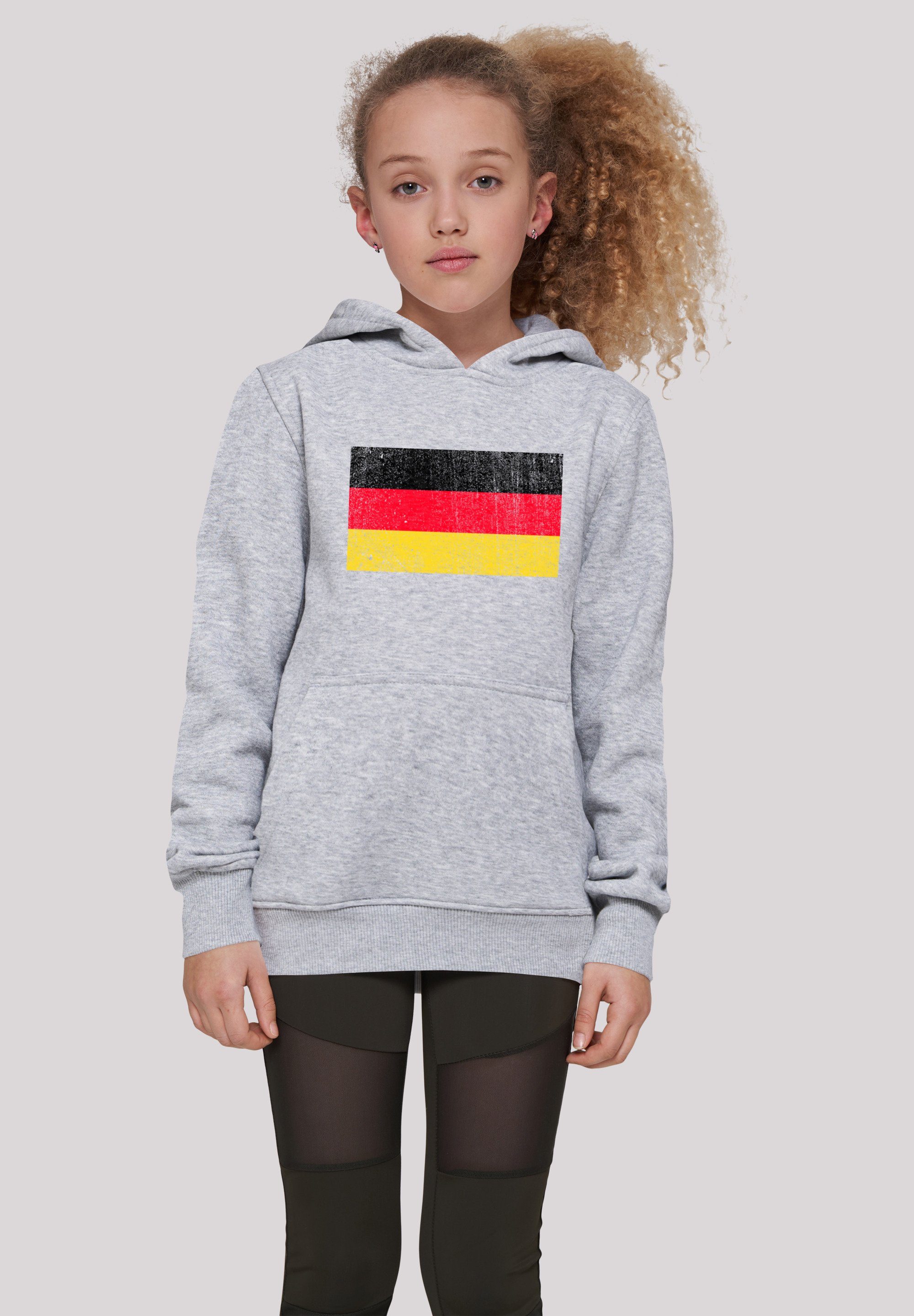 F4NT4STIC Germany Kapuzenpullover Print distressed Flagge heather Deutschland grey