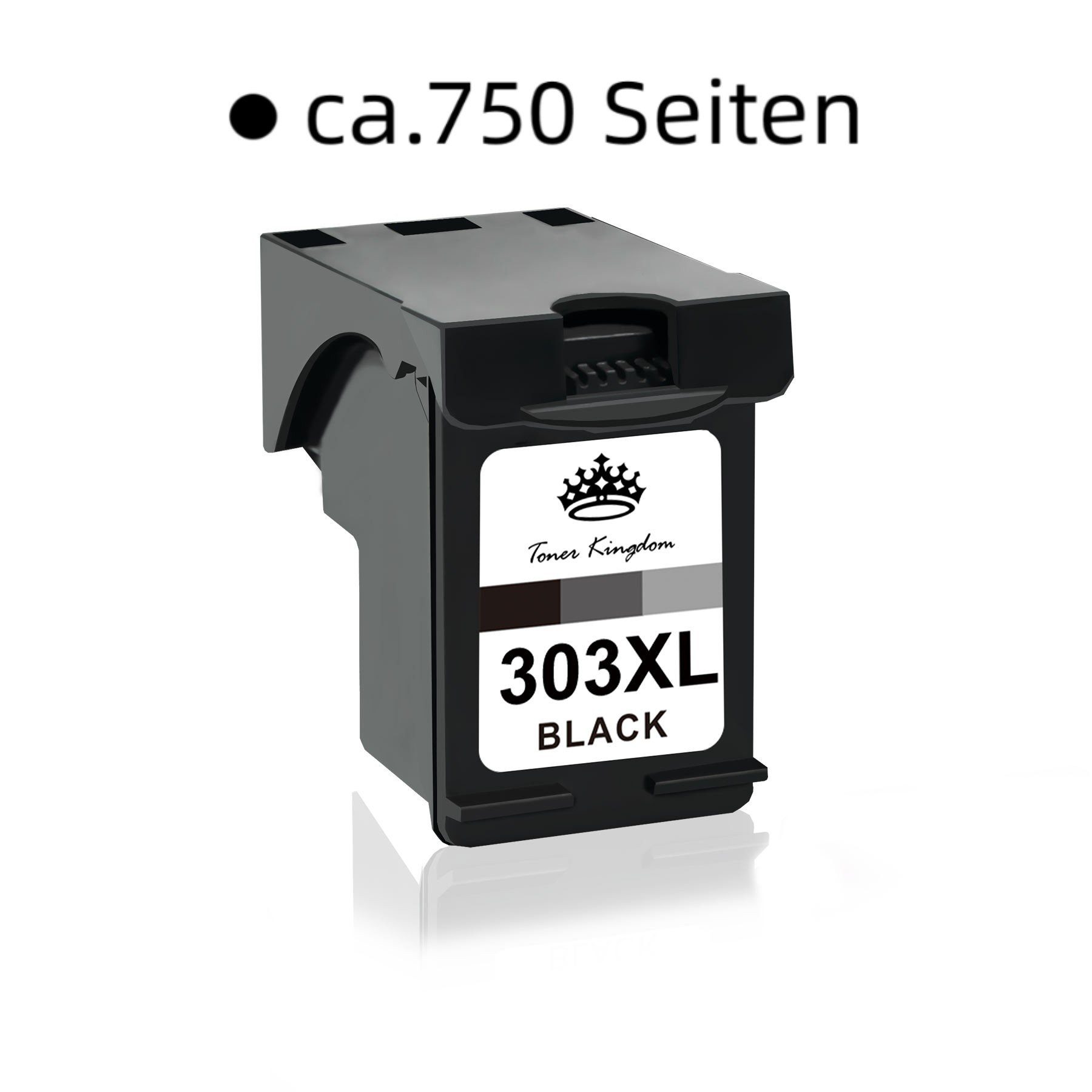 7858 303 Kingdom Tango HP XXL für Tango, 6230 (Envy 6258 Photo Toner 7832 7855 Schwarz Drucker) Seiten) 303XL 7120 (750 Druckerpatronen XL X 7130, 7864 1 Tintenpatrone