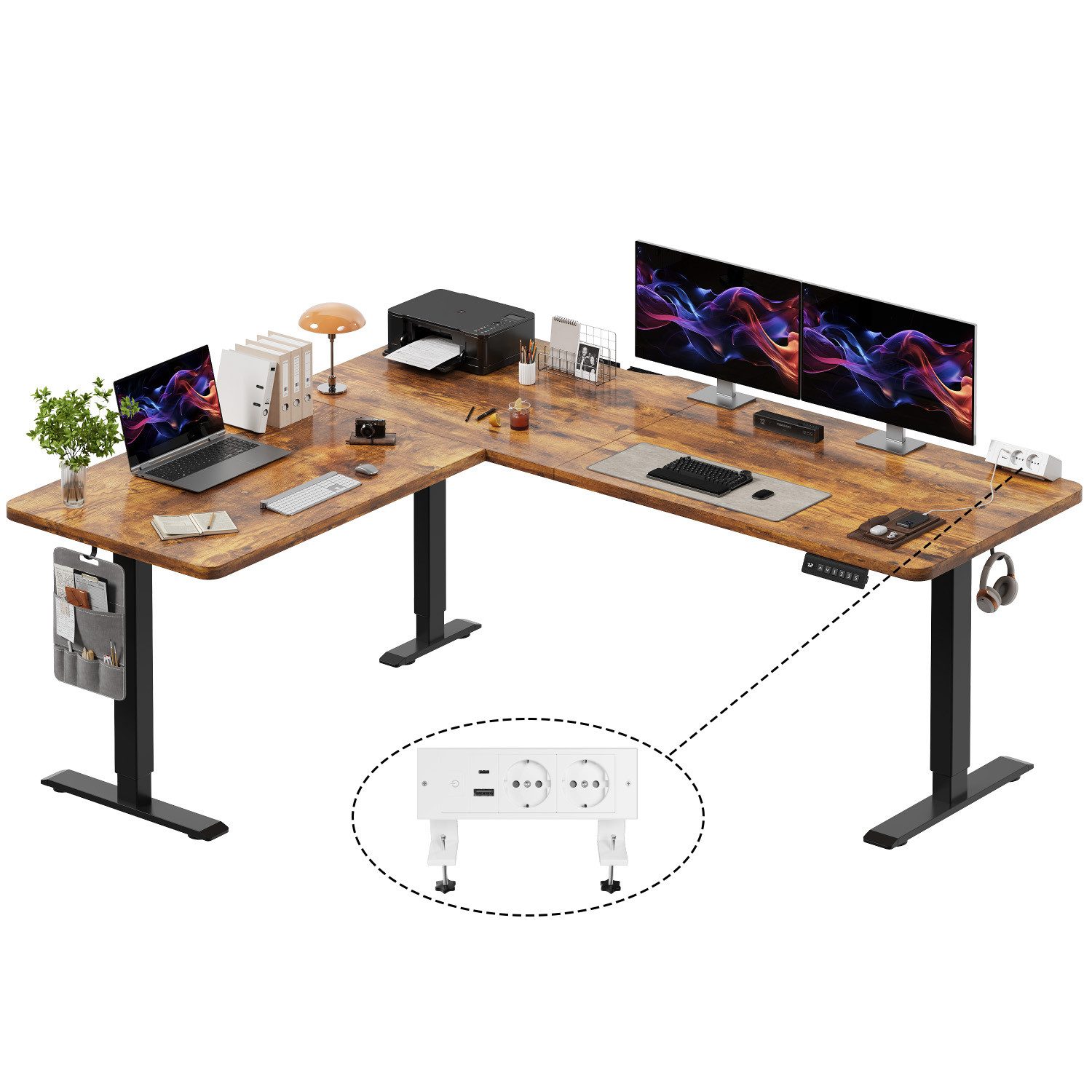 HOMALL Schreibtisch 20 mm starker EckSchreibtisch