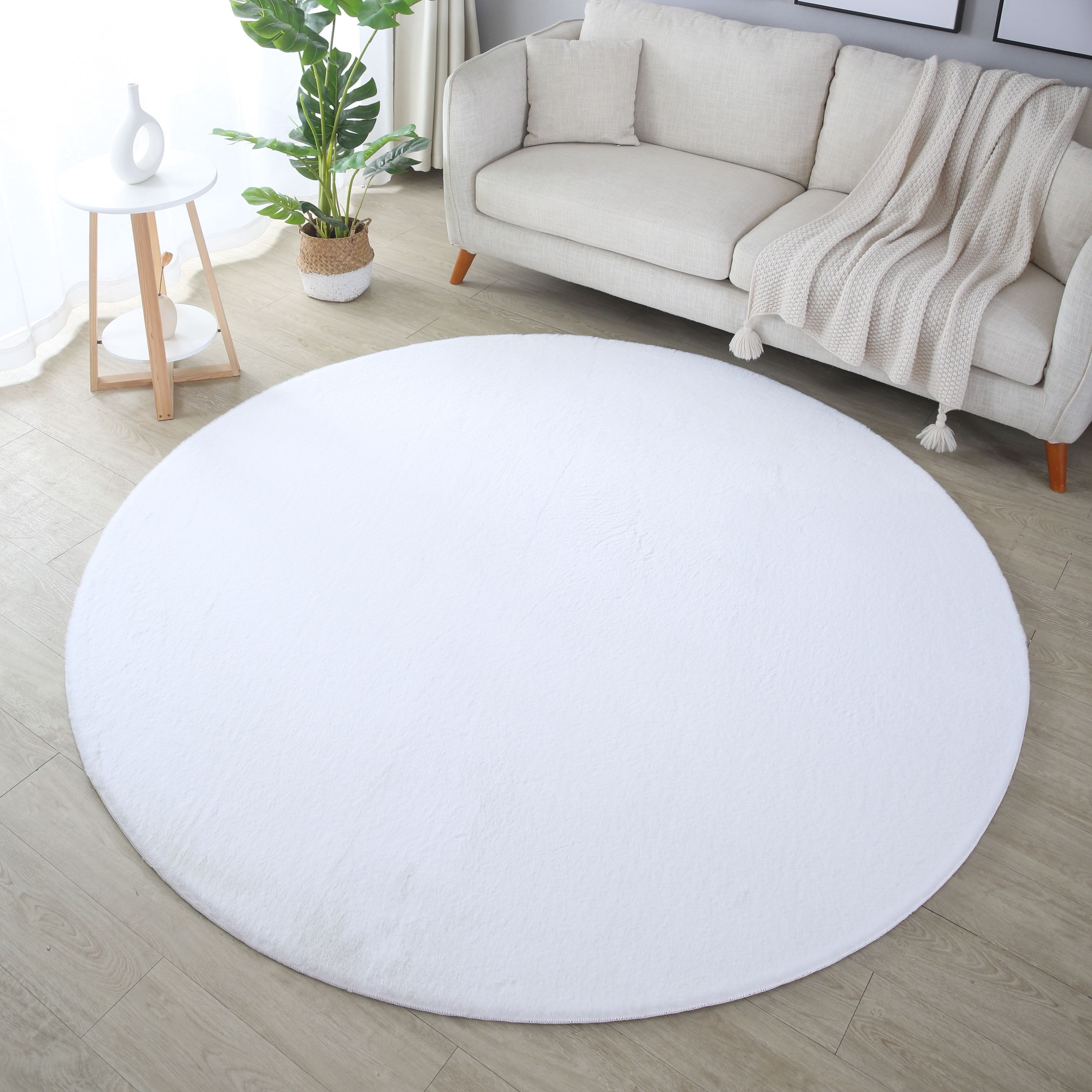Carpettex Hochflor-Teppich Unicolor - Einfarbig, Rund, günstig online kaufen
