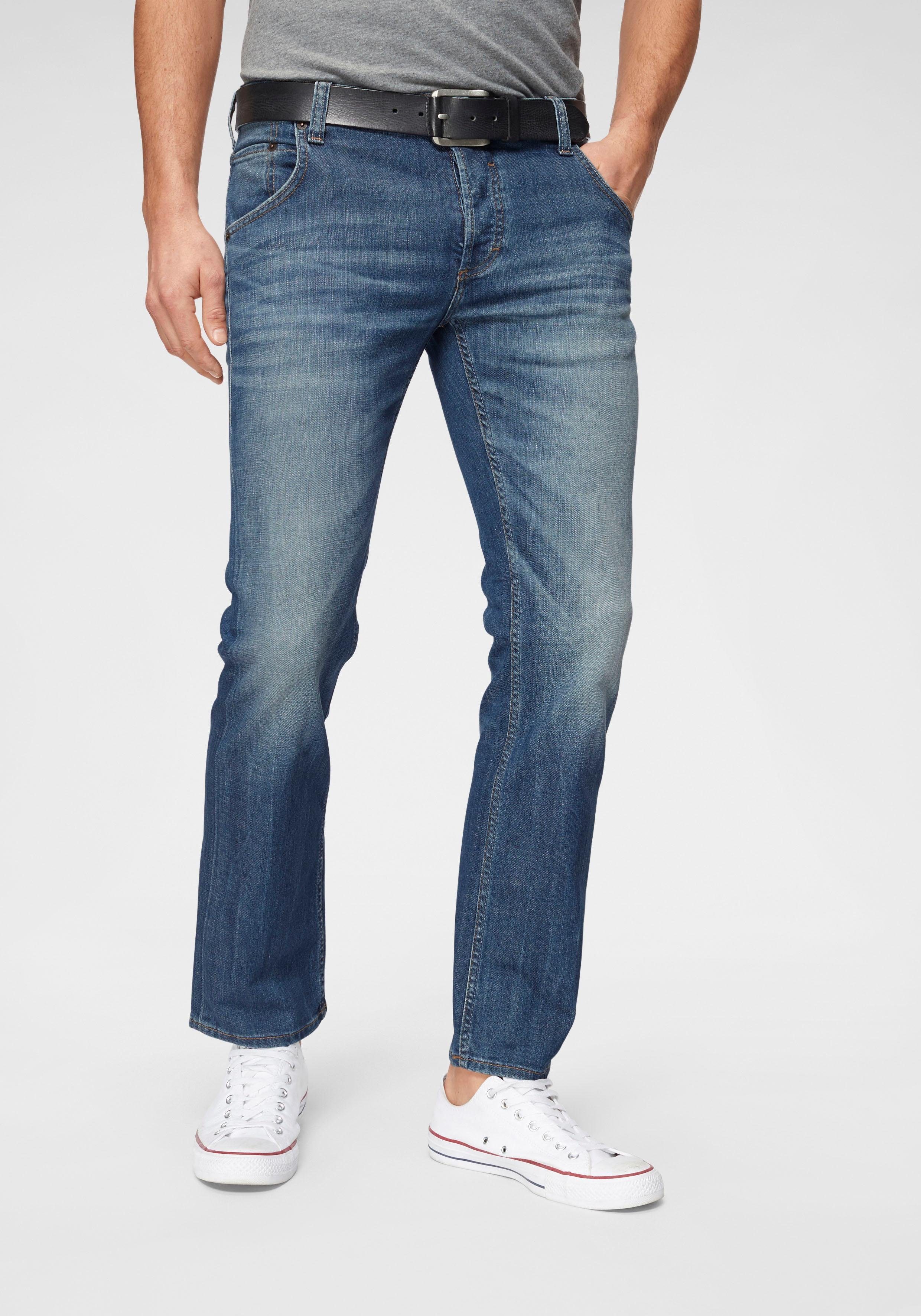 MUSTANG Straight-Jeans STYLE MICHIGAN STRAIGHT in 5-Pocket-Form light-scratched-used | Stretchjeans