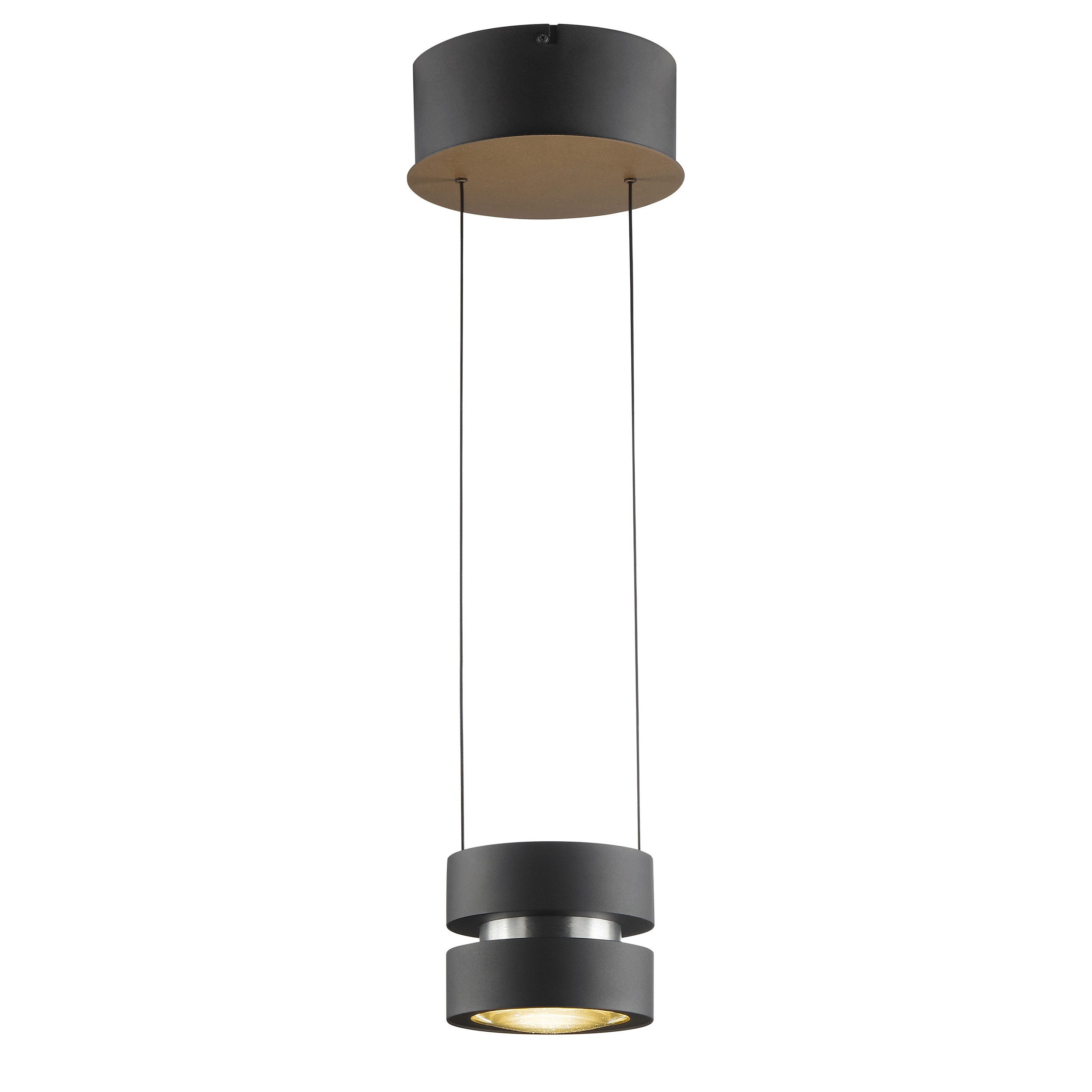 lumiCouture LED Pendelleuchte Glow Sphere, Memoryfunktion, mehrere Helligkeitsstufen, LED fest integriert, Warmweiß, 2700 K, Up Downlight, Aluminium/Glas, schwarz