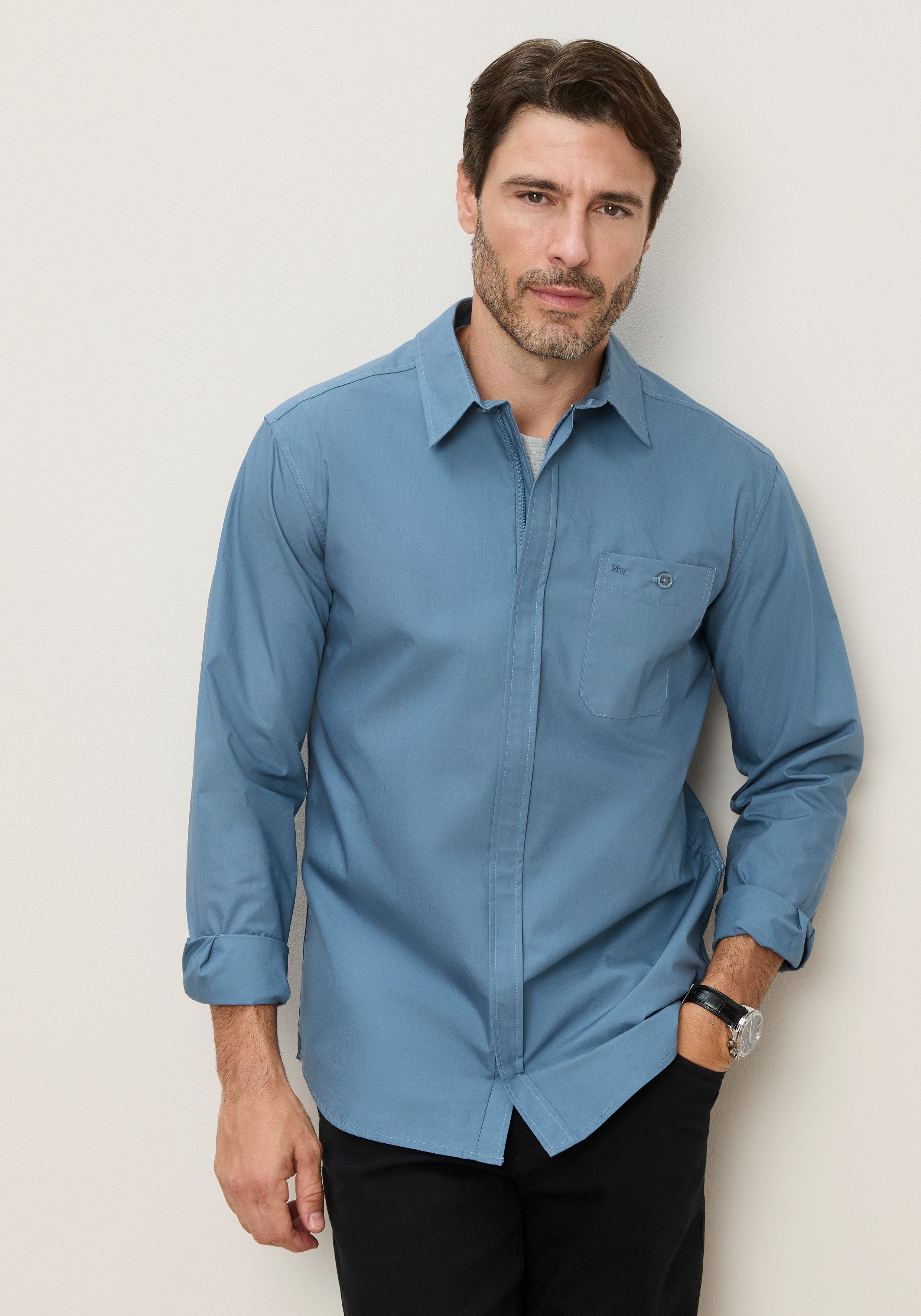 Man's World Businesshemd Regular Fit, aus Baumwolle in Webqualität