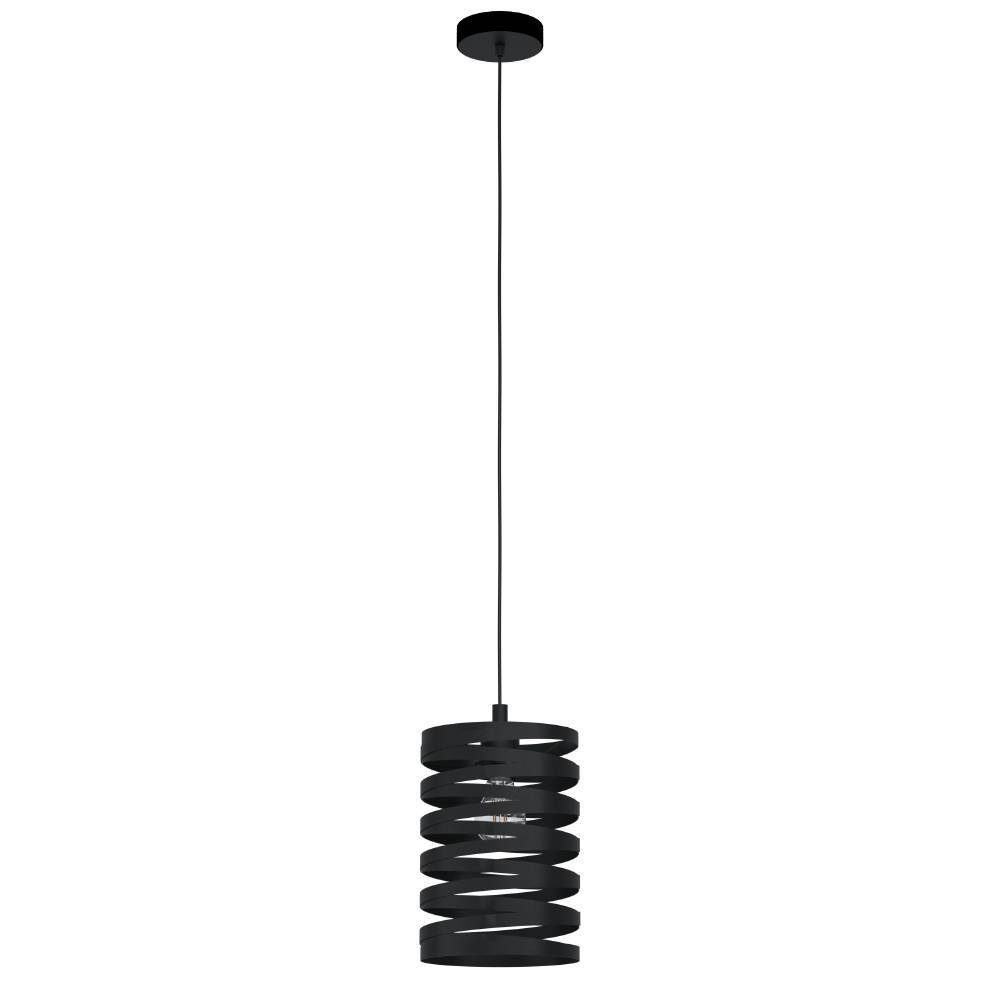 EGLO Hängeleuchte CREMELLA Pendellampe, Stahl, IP20, E27, Esszimmerlampe, Vintage, Lampe, ohne Leuchtmittel, Hängeleuchte, H110 x Ø18 cm, schwarz, 1X40W exkl.