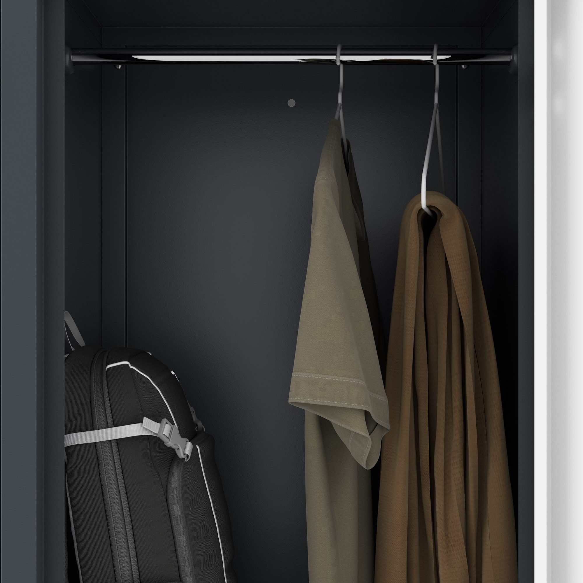 Jan Nowak Mehrzweckschrank Metall Kleiderspind 80 cm JULIA L-Form 4 Fächer abschließbar (0,6 mm 185 x 80 x 45 cm Lüftungsschlitze Wandmontage PZH) Garderobenschrank Stahl Schloss je Fach 185 cm hoch 5 Farben
