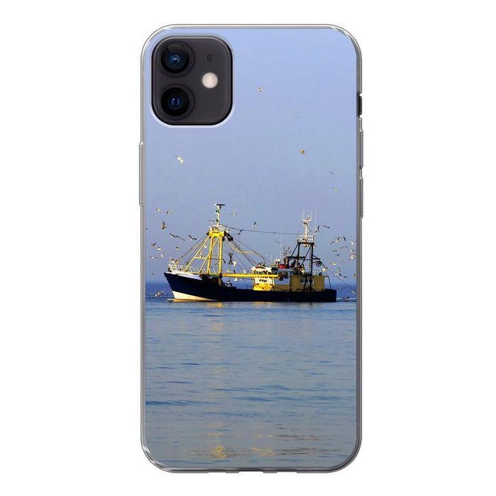 MuchoWow Handyhülle Nordsee - Fischerboot - Vogel Handyhülle Apple iPhone 12 Mini Smartphone-Bumper Print Handy