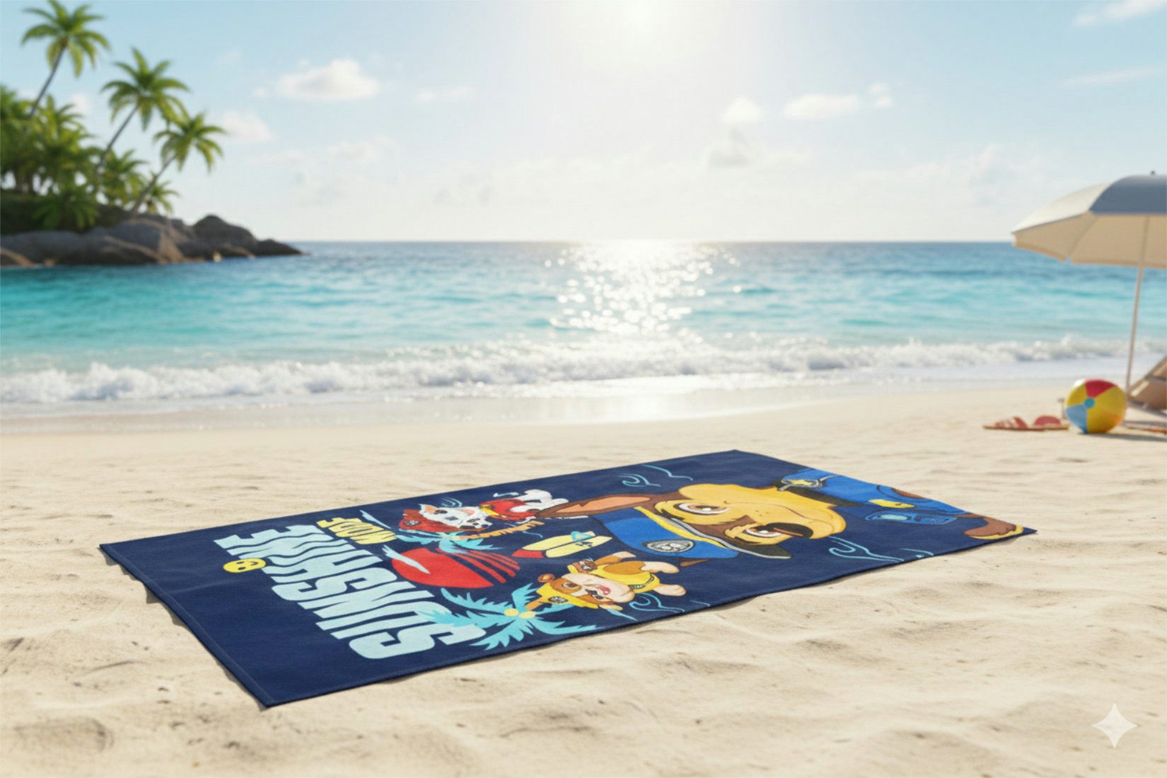 PAW PATROL Strandtuch Paw Patrol Chase Marshall Jungen Strandtuch Badetuch 70x140 cm